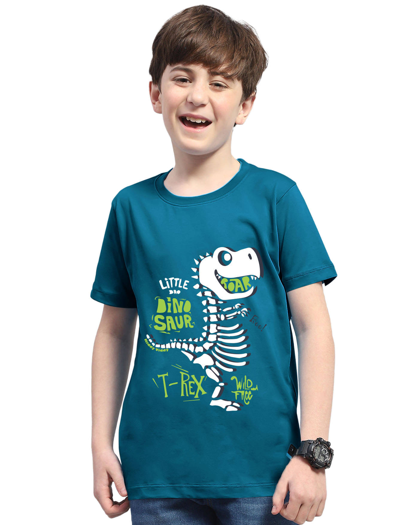     			KIDDY VIDDY Pack of 1 Boys Cotton Blend T-Shirt ( Turquoise )