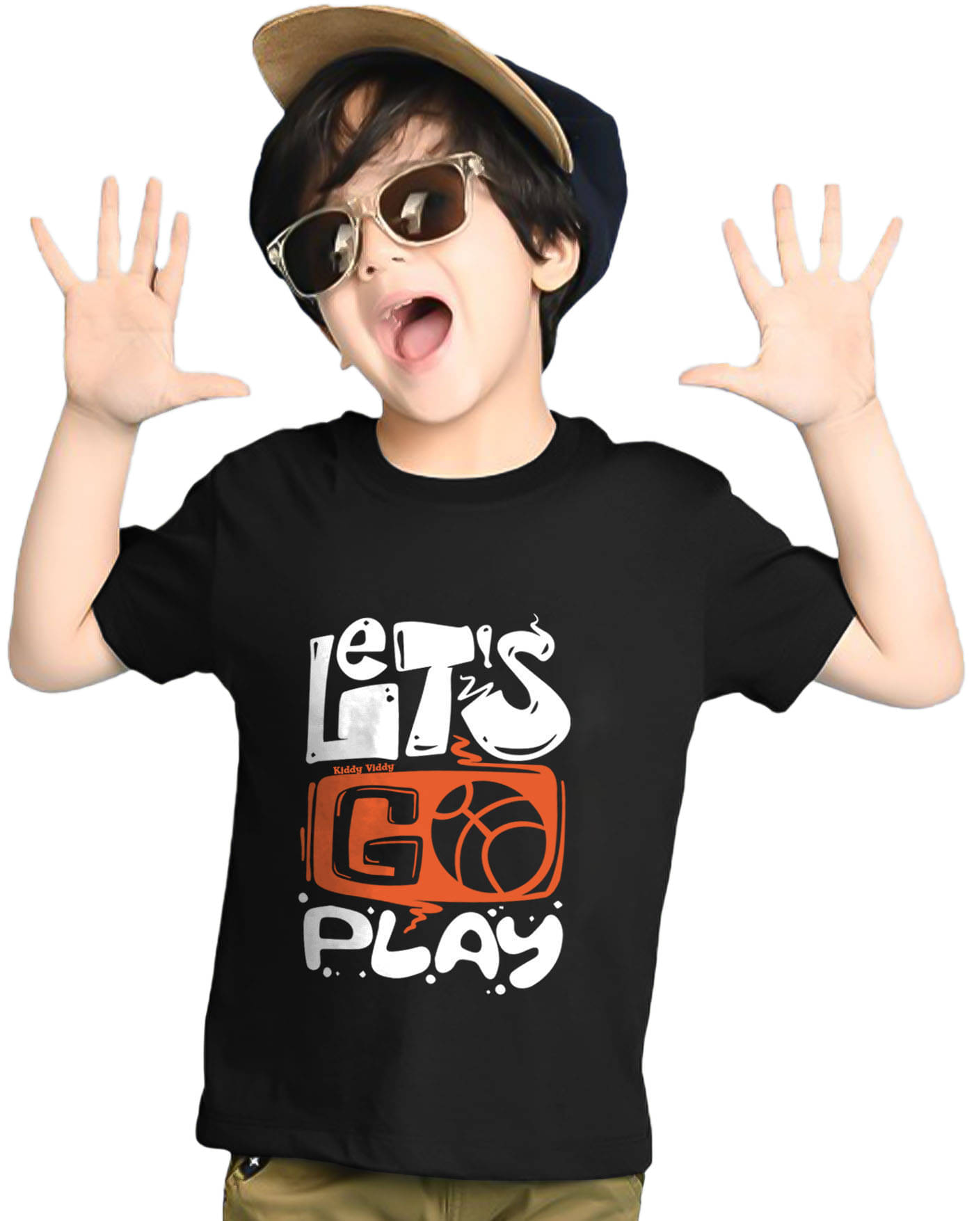     			KIDDY VIDDY Pack of 1 Boys Cotton Blend T-Shirt ( Black )