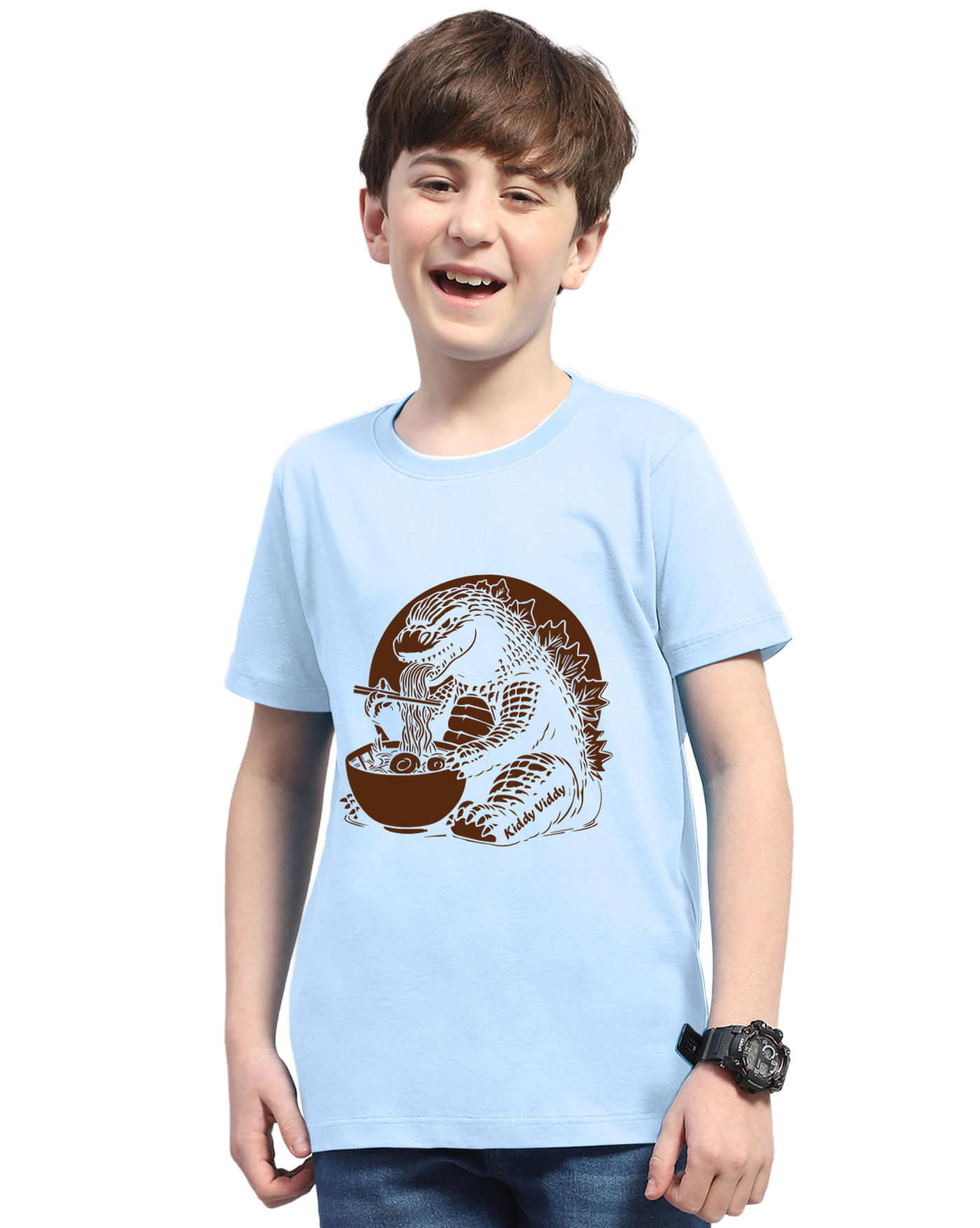     			KIDDY VIDDY Pack of 1 Boys Cotton Blend T-Shirt ( Sky Blue )