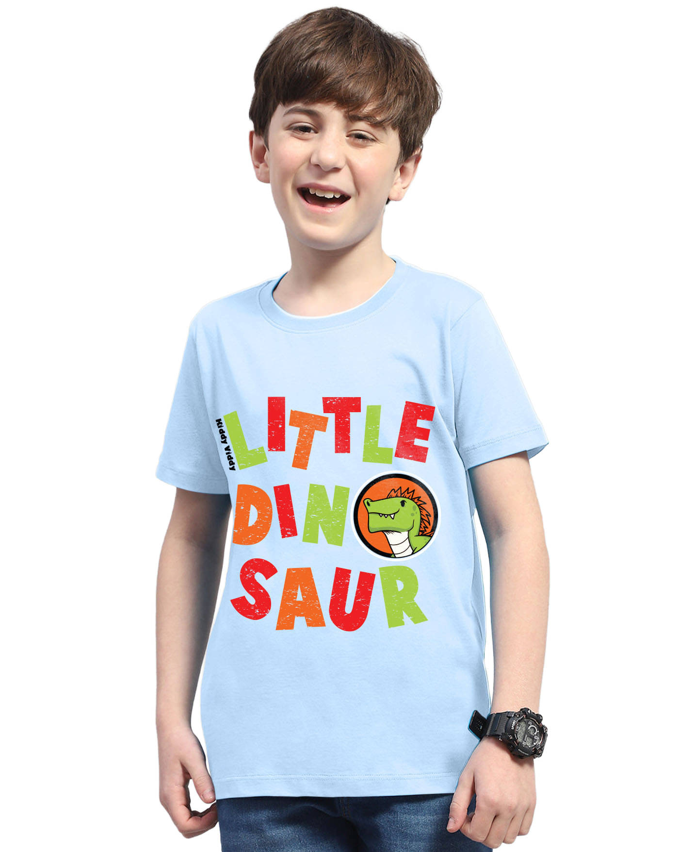     			KIDDY VIDDY Pack of 1 Boys Cotton Blend T-Shirt ( Sky Blue )