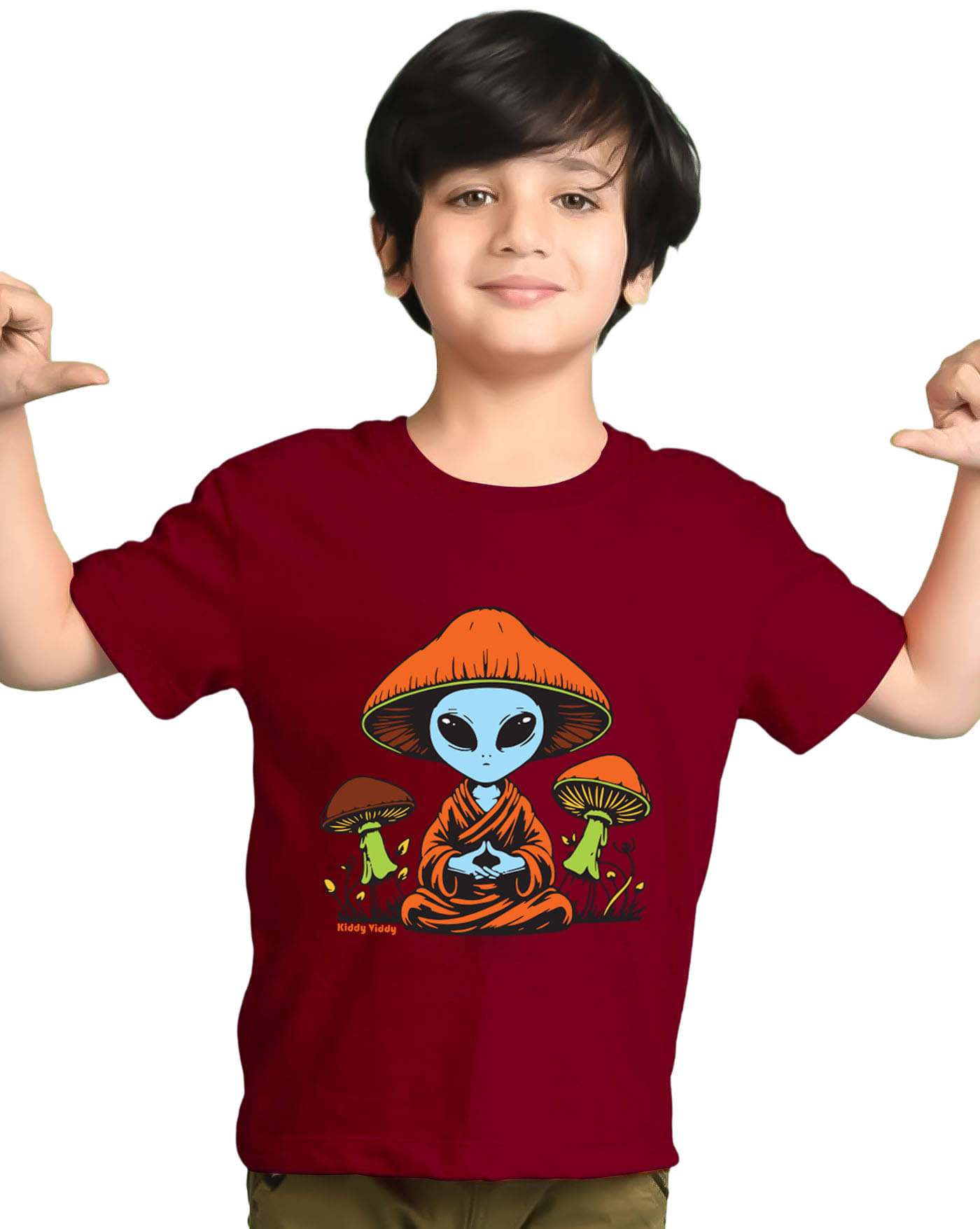     			KIDDY VIDDY Pack of 1 Boys Cotton Blend T-Shirt ( Maroon )