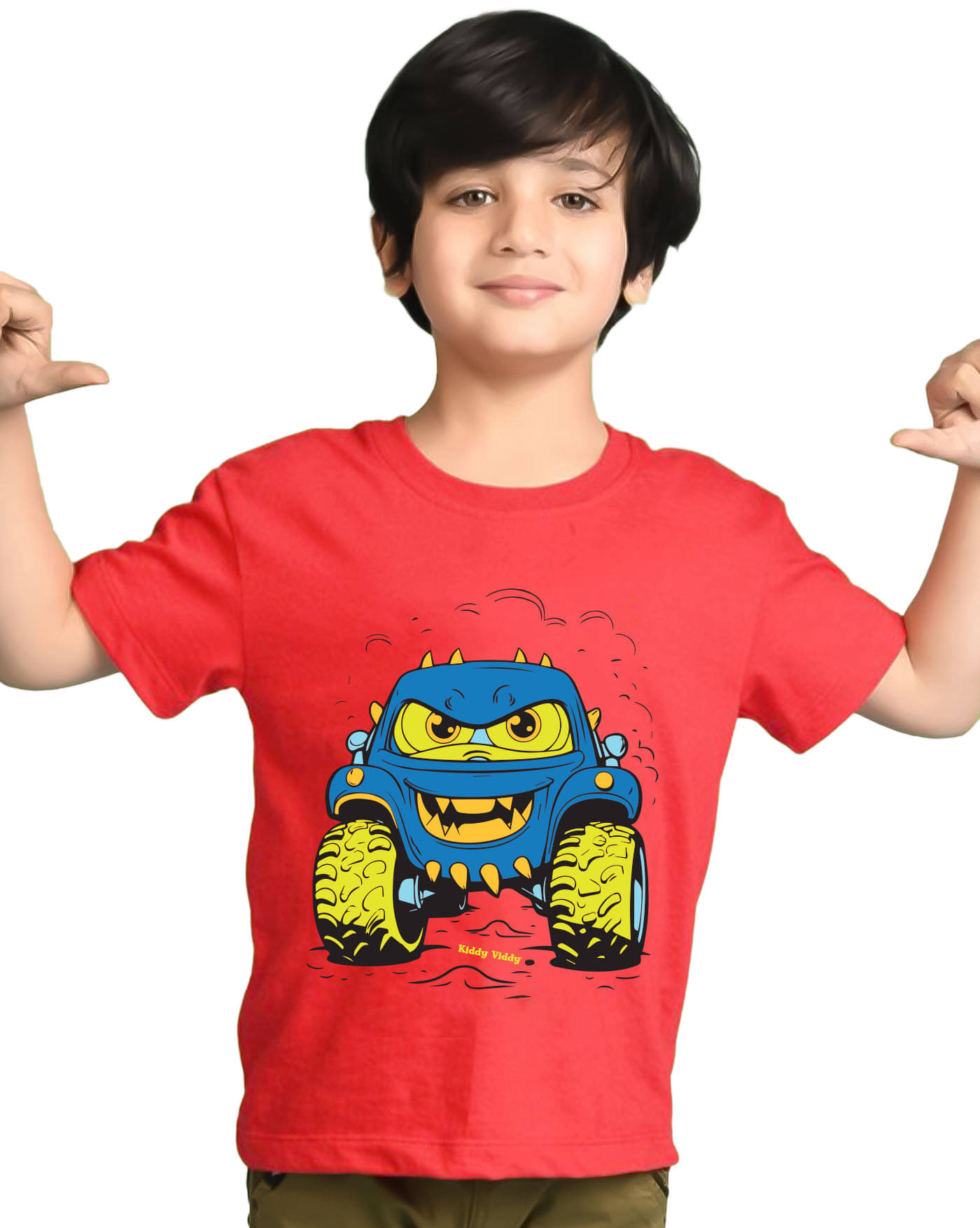     			KIDDY VIDDY Pack of 1 Boys Cotton Blend T-Shirt ( Red )