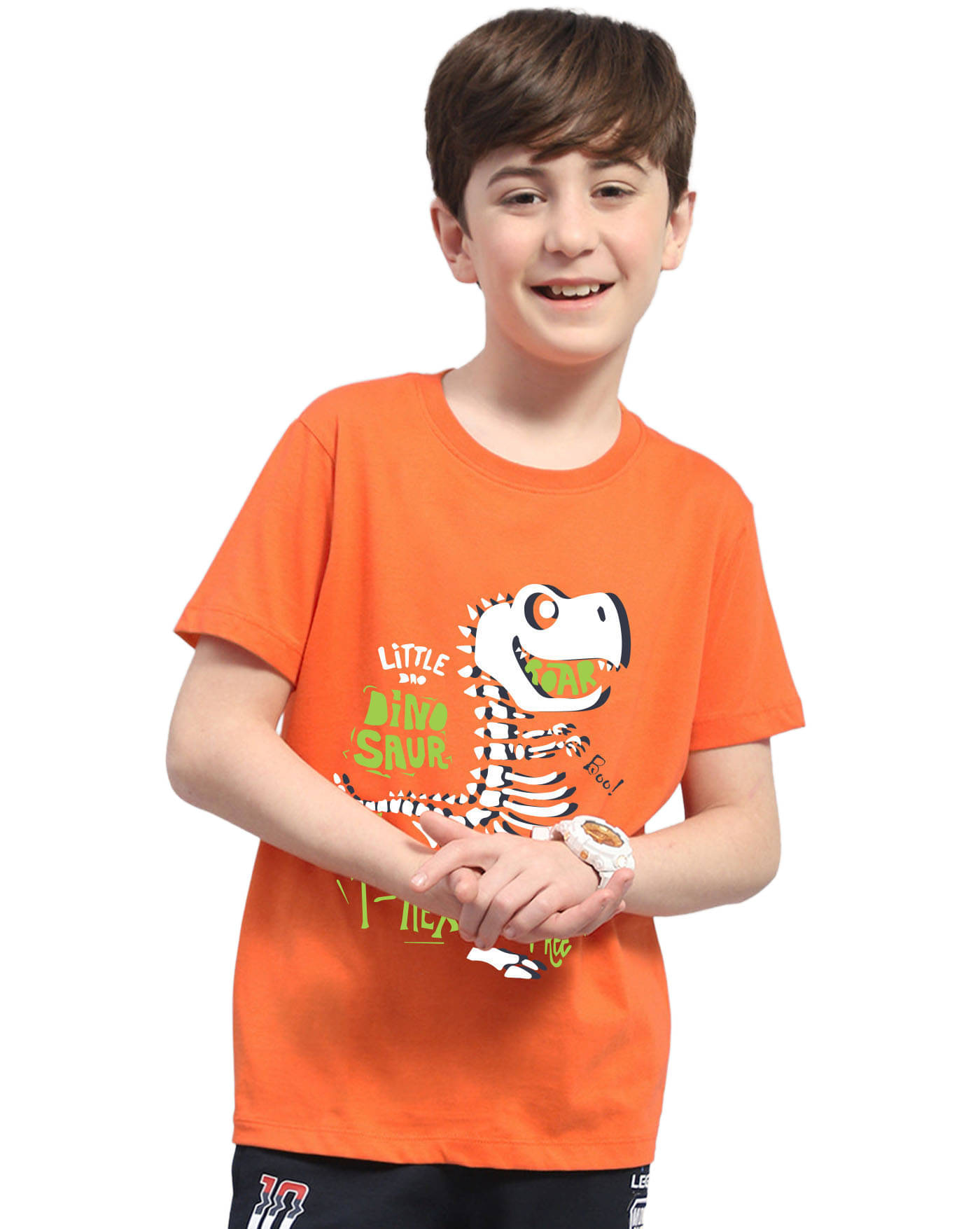     			KIDDY VIDDY Pack of 1 Boys Cotton Blend T-Shirt ( Orange )