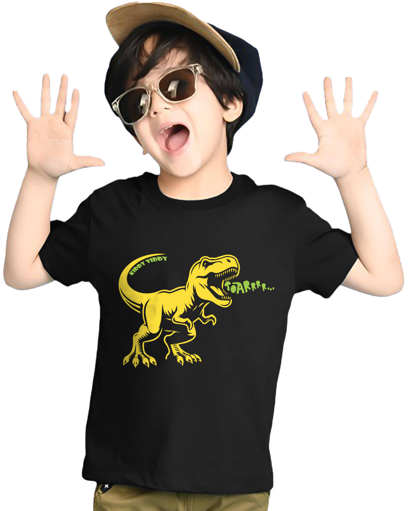     			KIDDY VIDDY Pack of 1 Boys Cotton Blend T-Shirt ( Black )