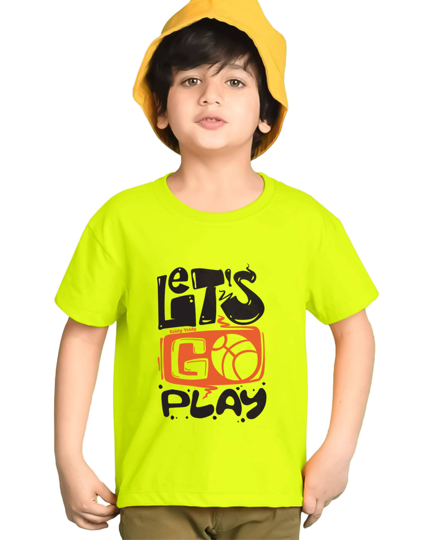     			KIDDY VIDDY Pack of 1 Boys Cotton Blend T-Shirt ( Neon Green )
