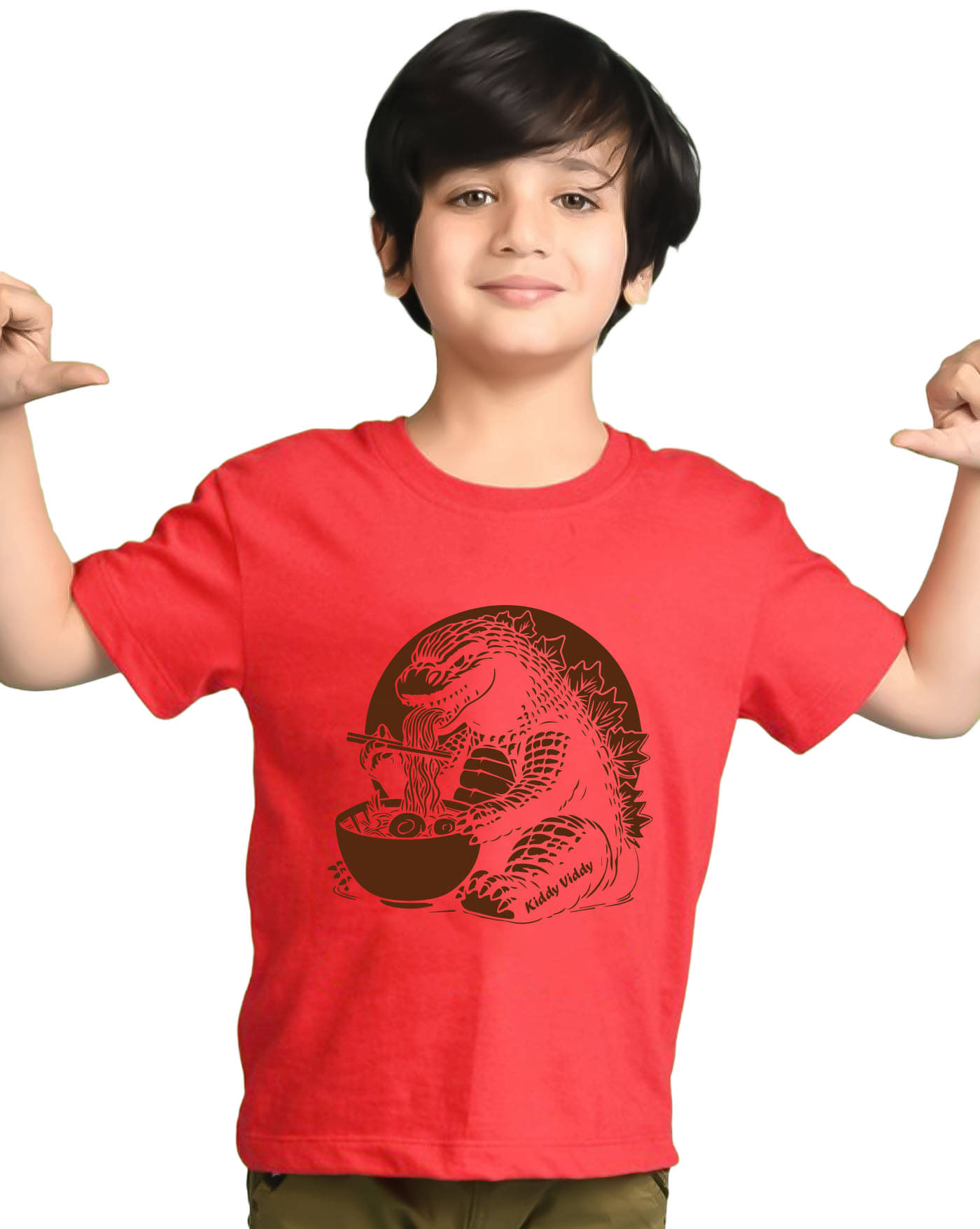     			KIDDY VIDDY Pack of 1 Boys Cotton Blend T-Shirt ( Red )