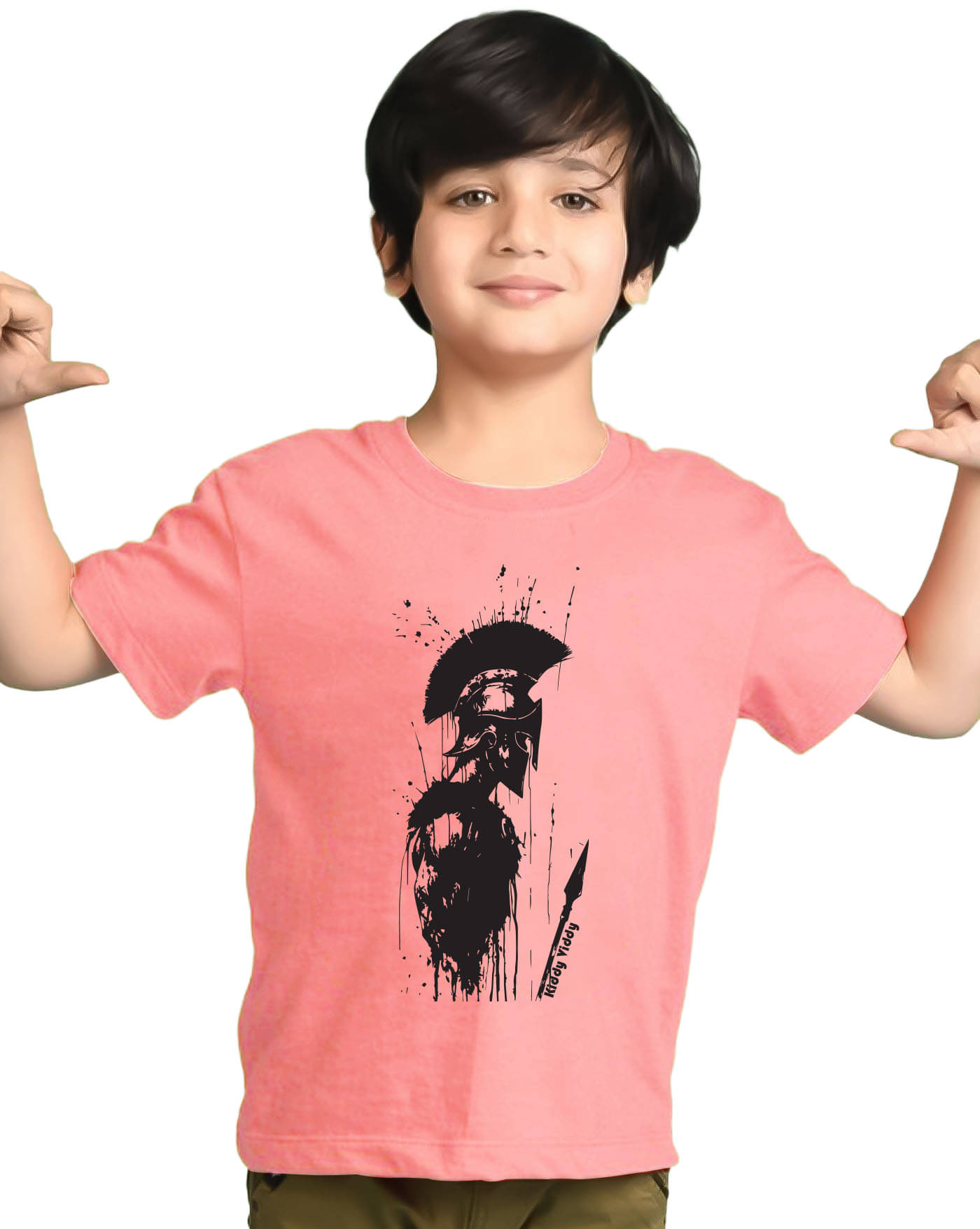     			KIDDY VIDDY Pack of 1 Boys Cotton Blend T-Shirt ( Peach )