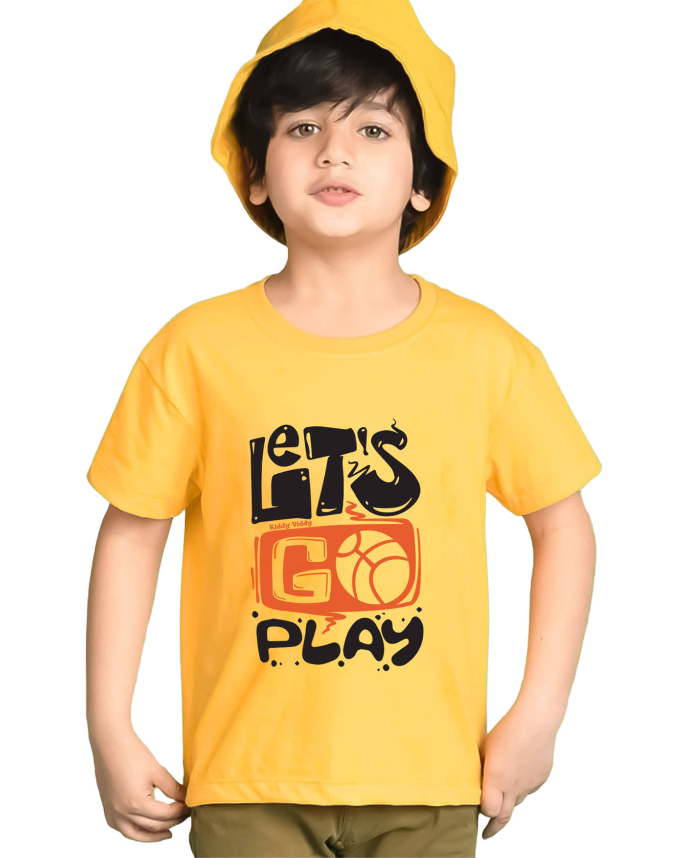     			KIDDY VIDDY Pack of 1 Boys Cotton Blend T-Shirt ( Mustard )