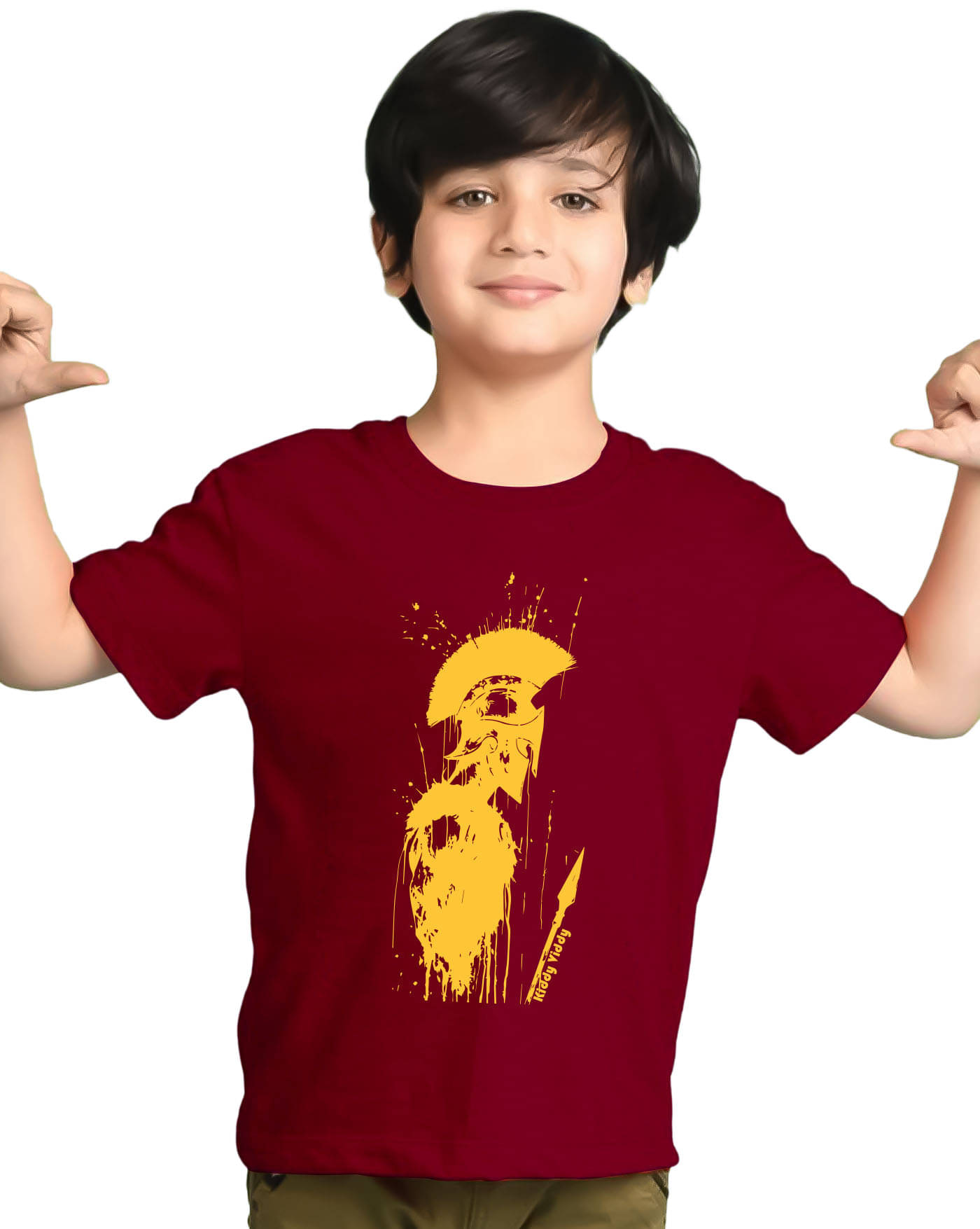     			KIDDY VIDDY Pack of 1 Boys Cotton Blend T-Shirt ( Maroon )