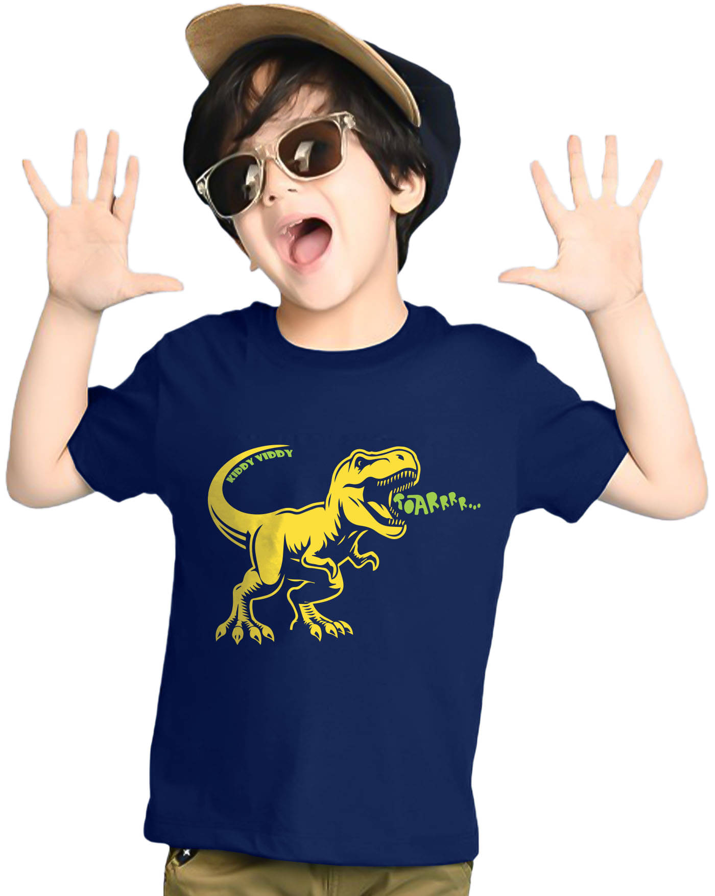     			KIDDY VIDDY Pack of 1 Boys Cotton Blend T-Shirt ( Navy Blue )