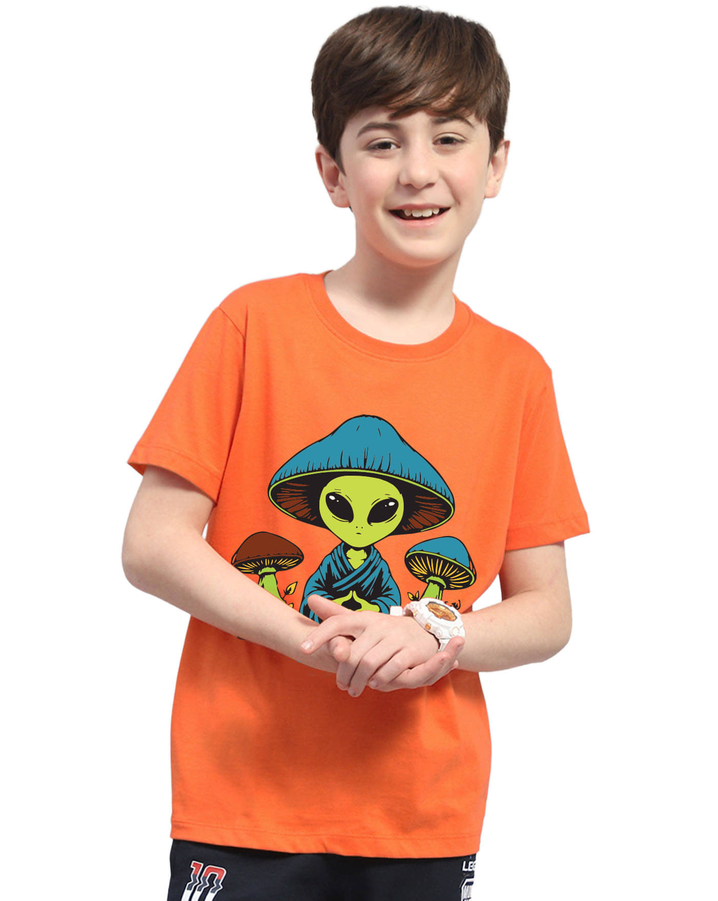     			KIDDY VIDDY Pack of 1 Boys Cotton Blend T-Shirt ( Orange )