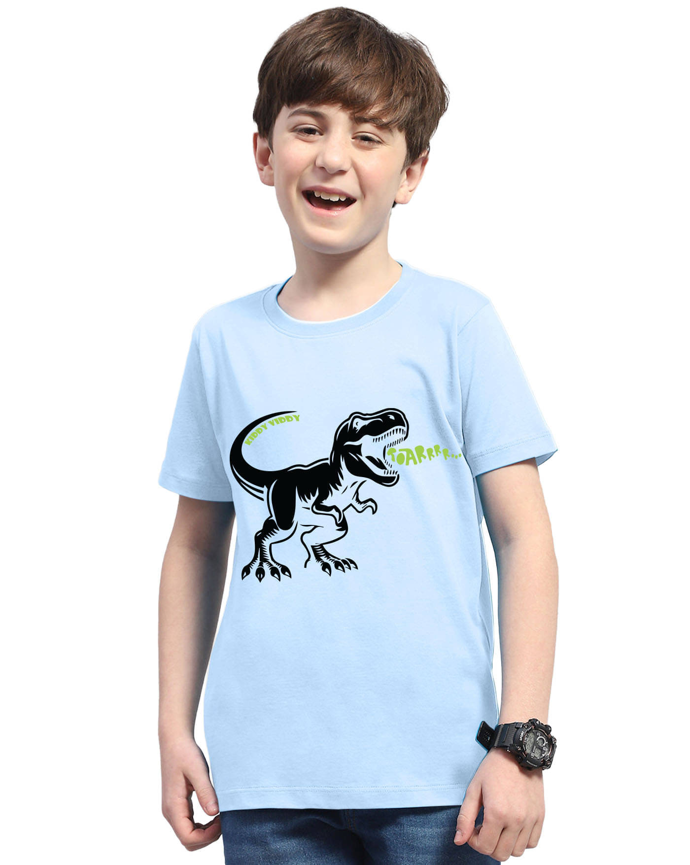     			KIDDY VIDDY Pack of 1 Boys Cotton Blend T-Shirt ( Sky Blue )