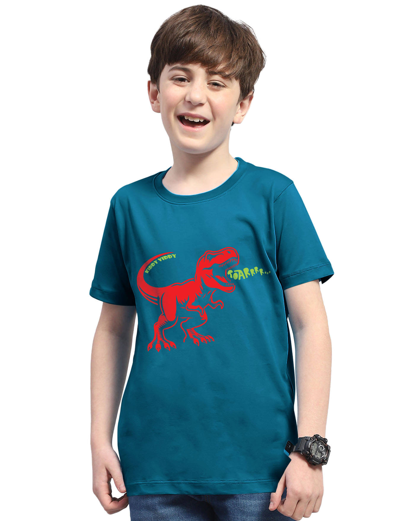    			KIDDY VIDDY Pack of 1 Boys Cotton Blend T-Shirt ( Turquoise )