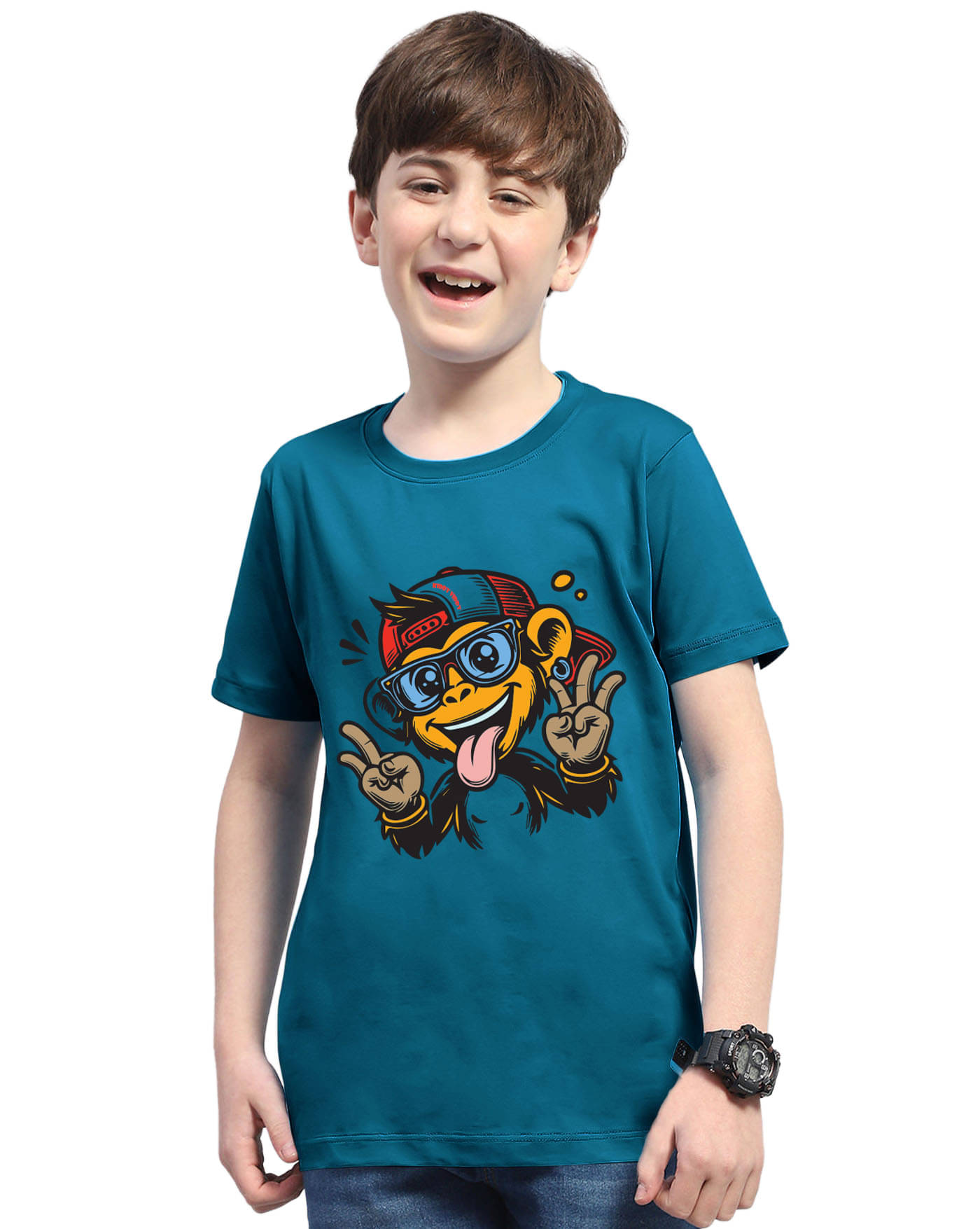     			KIDDY VIDDY Pack of 1 Boys Cotton Blend T-Shirt ( Turquoise )