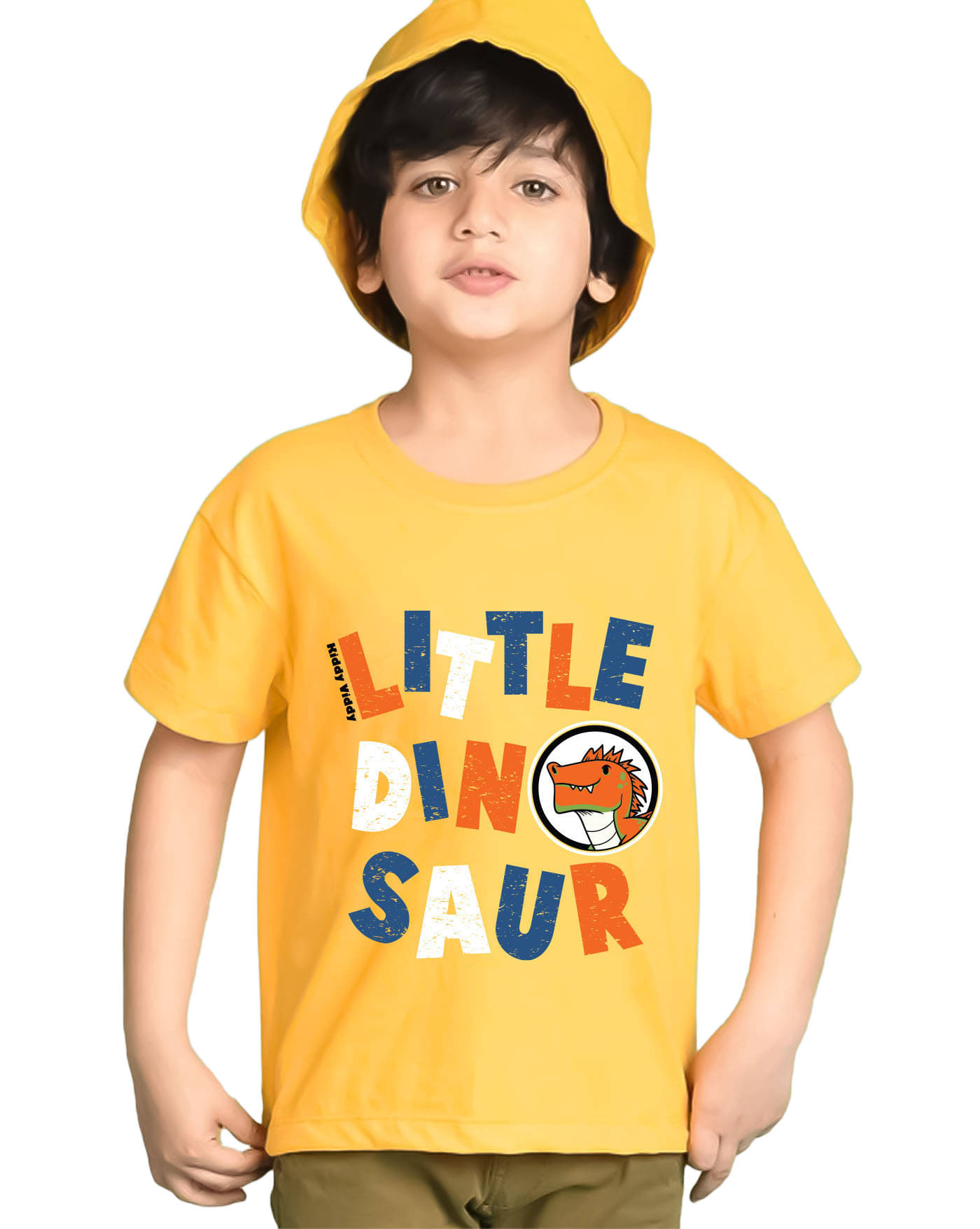     			KIDDY VIDDY Pack of 1 Boys Cotton Blend T-Shirt ( Mustard )