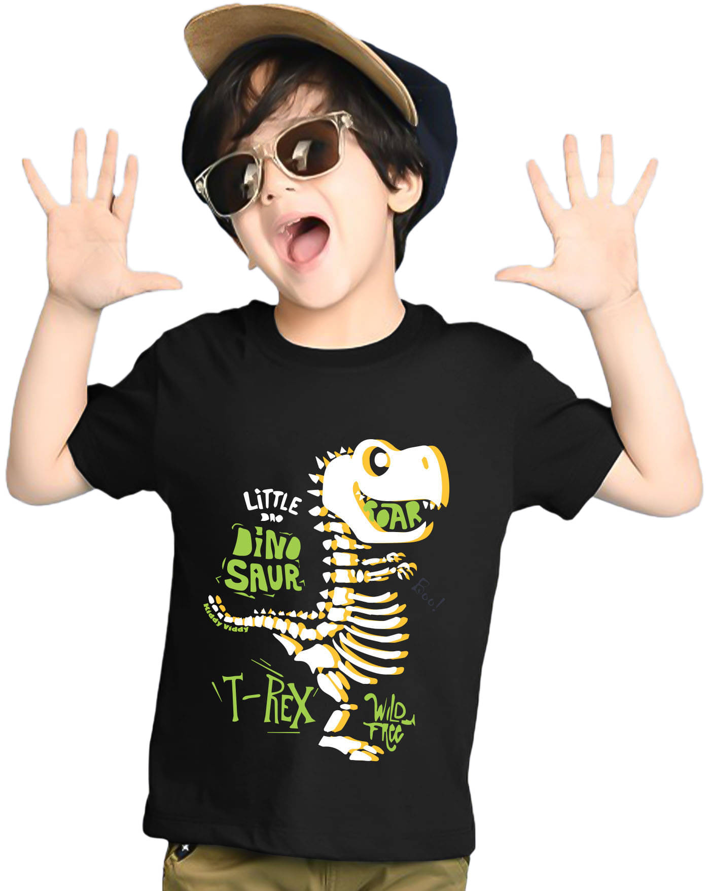     			KIDDY VIDDY Pack of 1 Boys Cotton Blend T-Shirt ( Black )