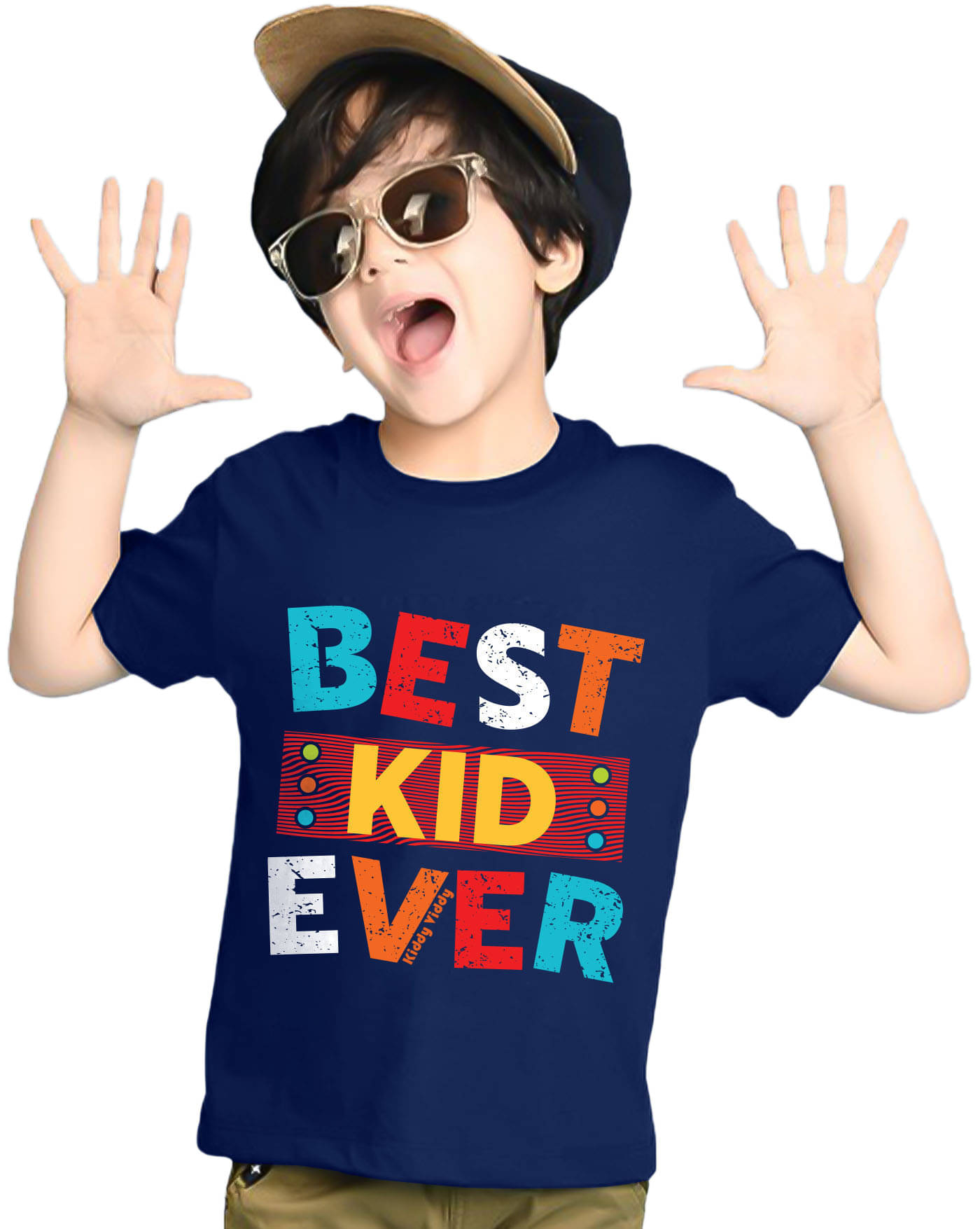     			KIDDY VIDDY Pack of 1 Boys Cotton Blend T-Shirt ( Navy Blue )