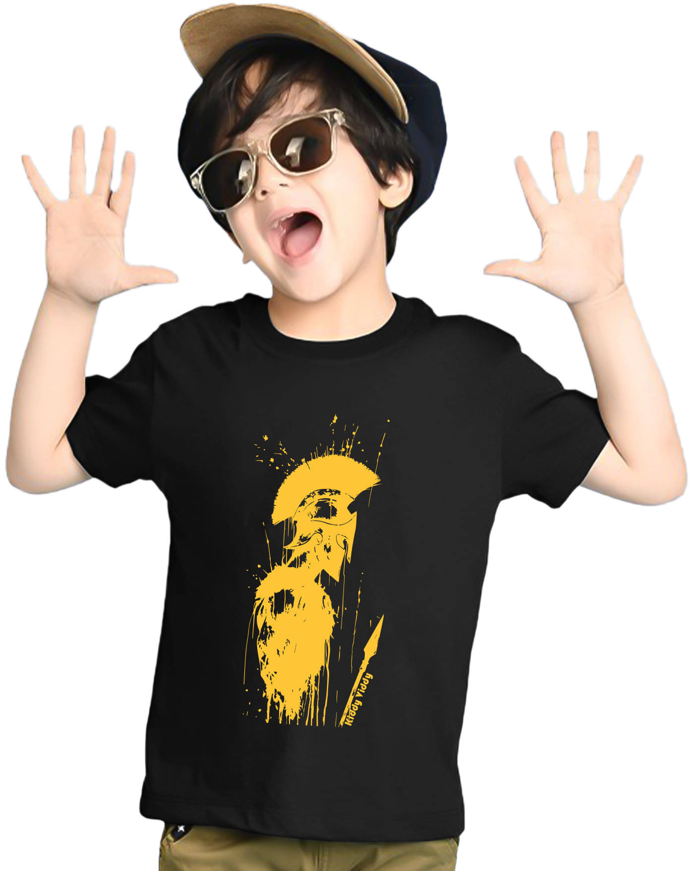     			KIDDY VIDDY Pack of 1 Boys Cotton Blend T-Shirt ( Black )