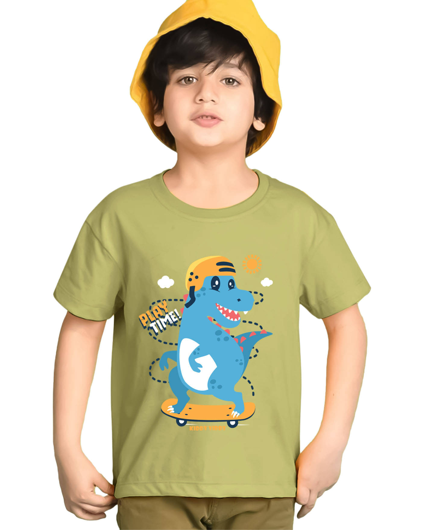     			KIDDY VIDDY Pack of 1 Boys Cotton Blend T-Shirt ( Light Green )
