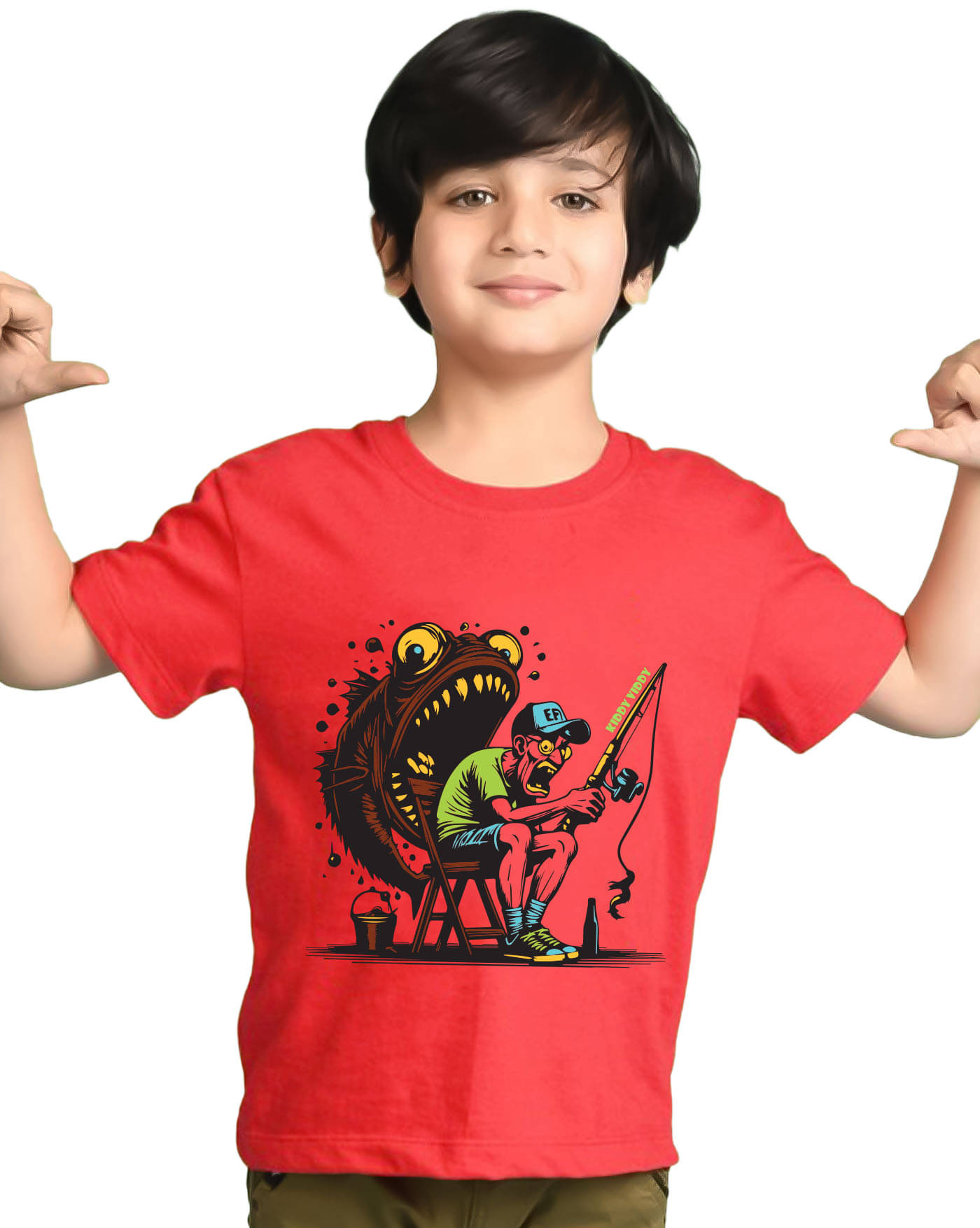     			KIDDY VIDDY Pack of 1 Boys Cotton Blend T-Shirt ( Red )
