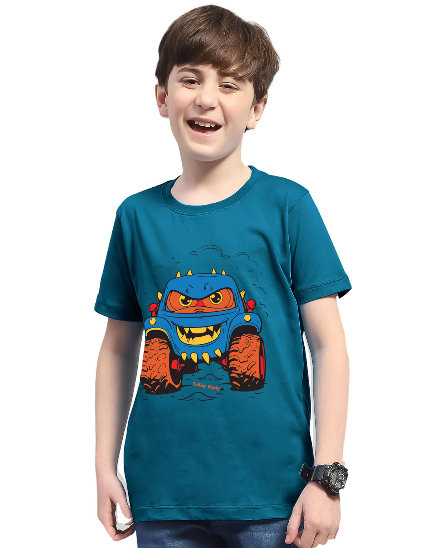     			KIDDY VIDDY Pack of 1 Boys Cotton Blend T-Shirt ( Turquoise )