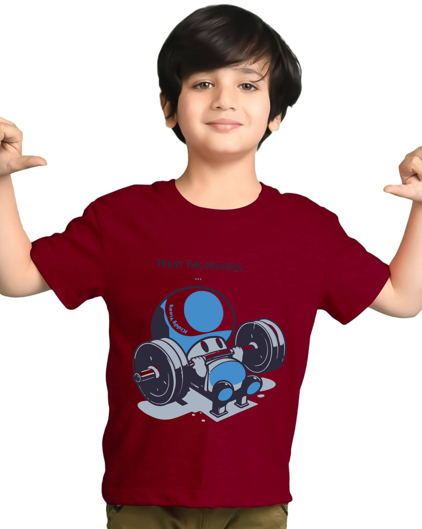     			KIDDY VIDDY Pack of 1 Boys Cotton Blend T-Shirt ( Maroon )