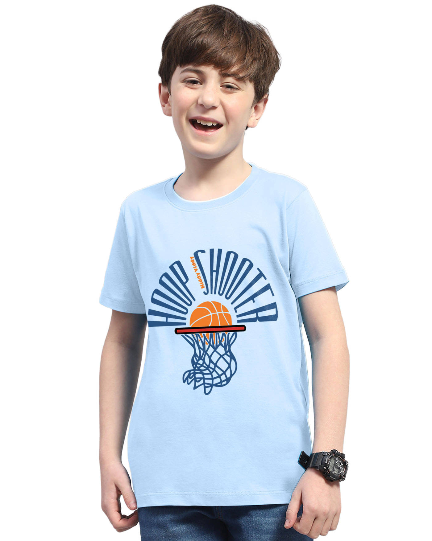     			KIDDY VIDDY Pack of 1 Boys Cotton Blend T-Shirt ( Sky Blue )