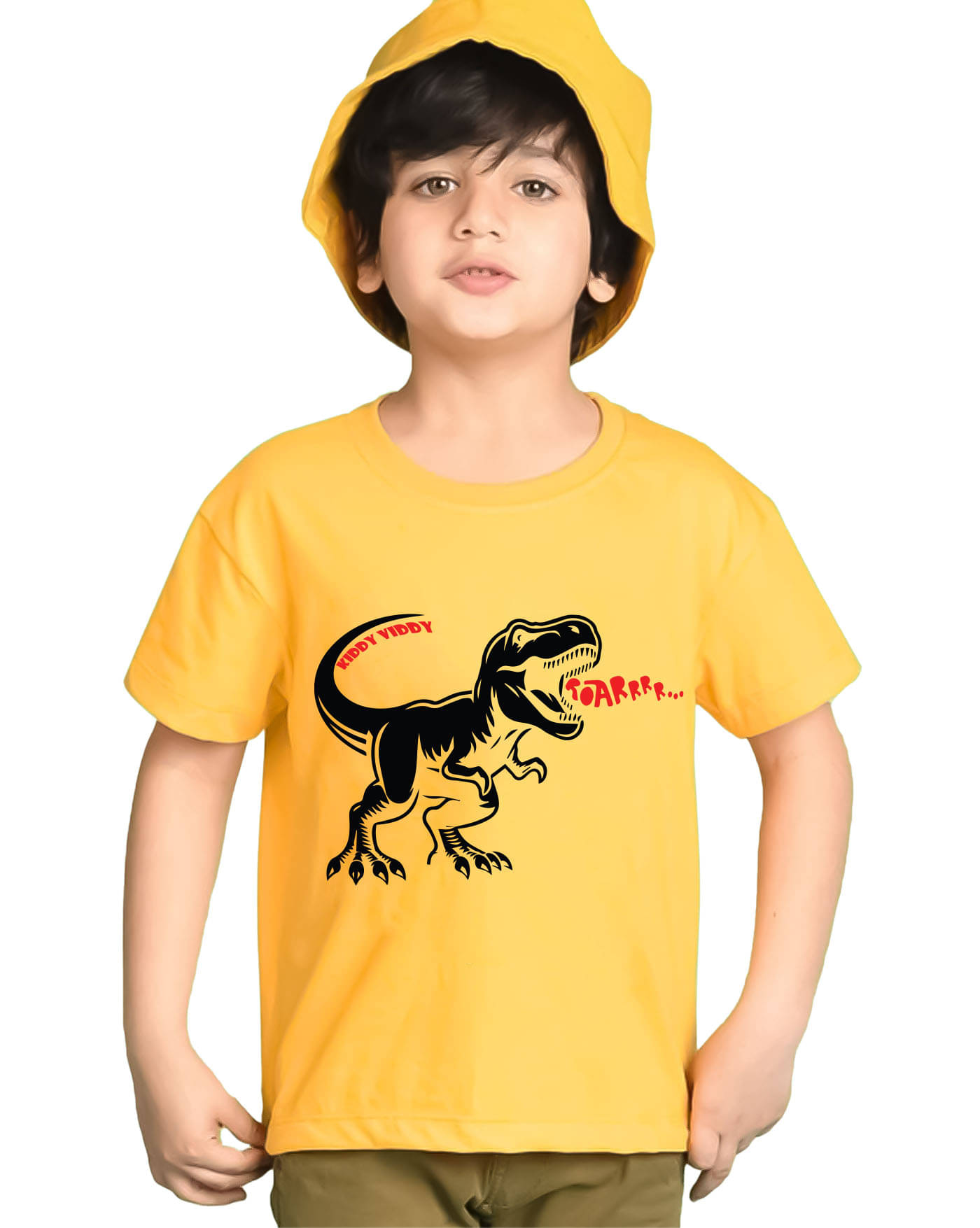     			KIDDY VIDDY Pack of 1 Boys Cotton Blend T-Shirt ( Mustard )