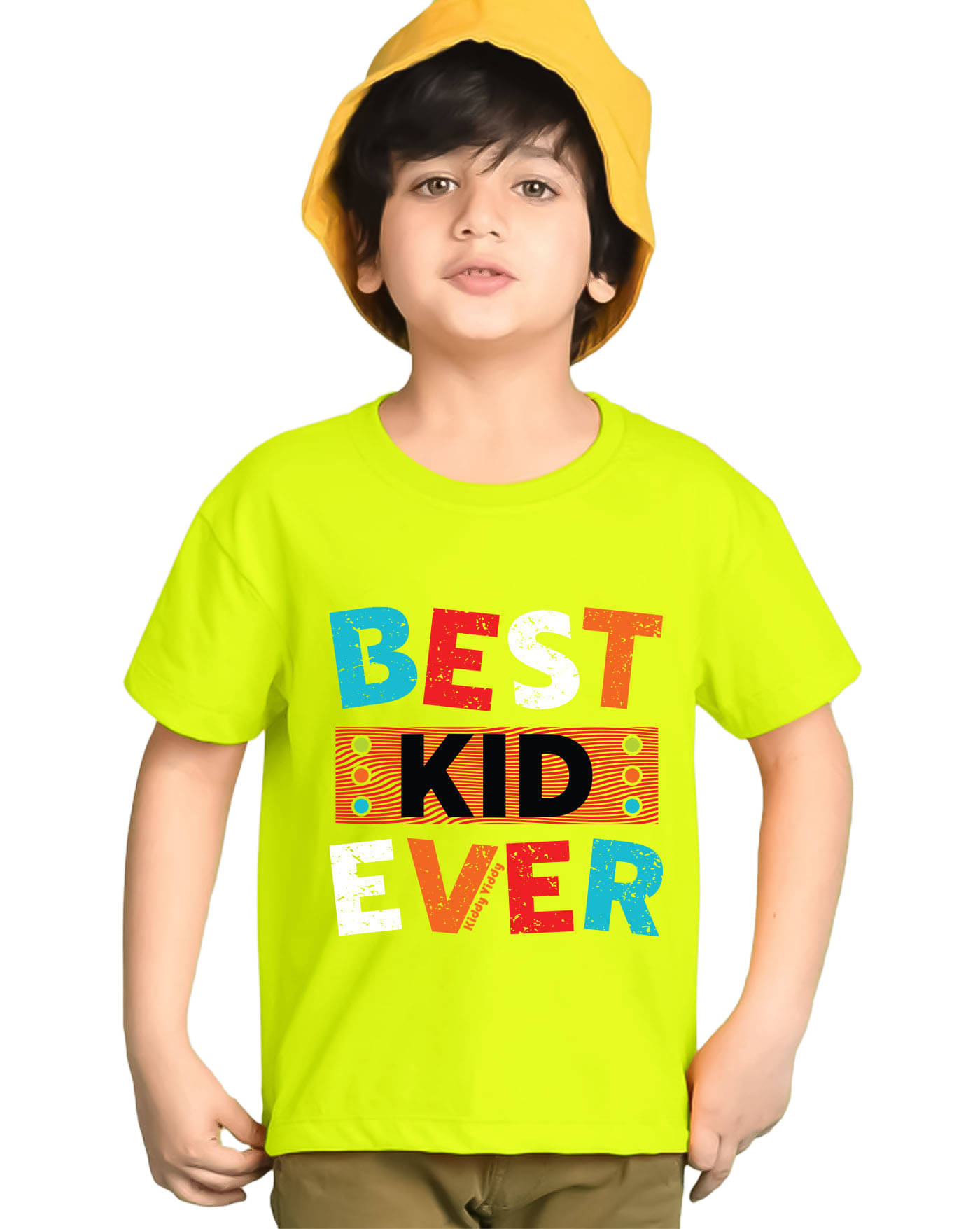     			KIDDY VIDDY Pack of 1 Boys Cotton Blend T-Shirt ( Neon Green )