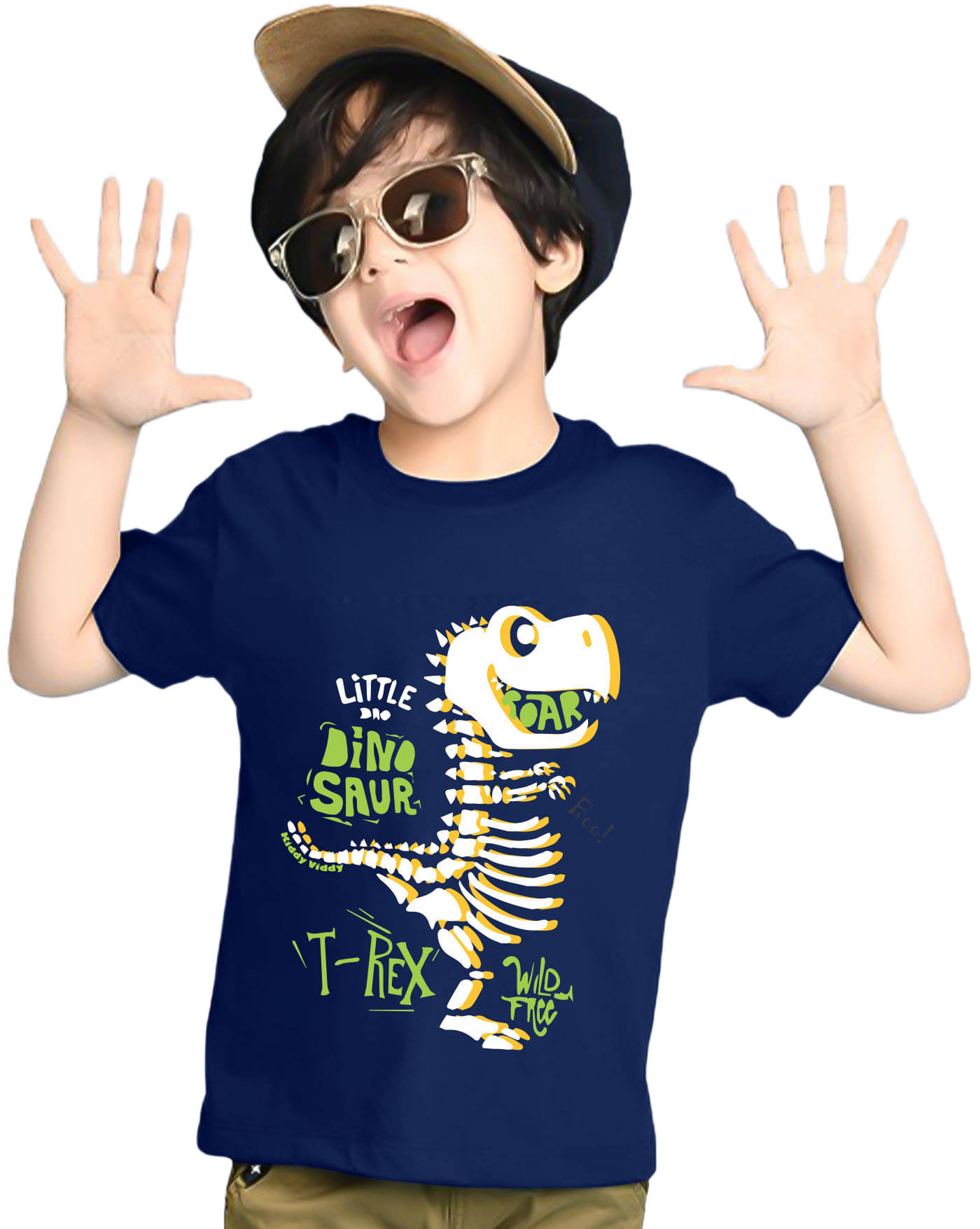     			KIDDY VIDDY Pack of 1 Boys Cotton Blend T-Shirt ( Navy Blue )