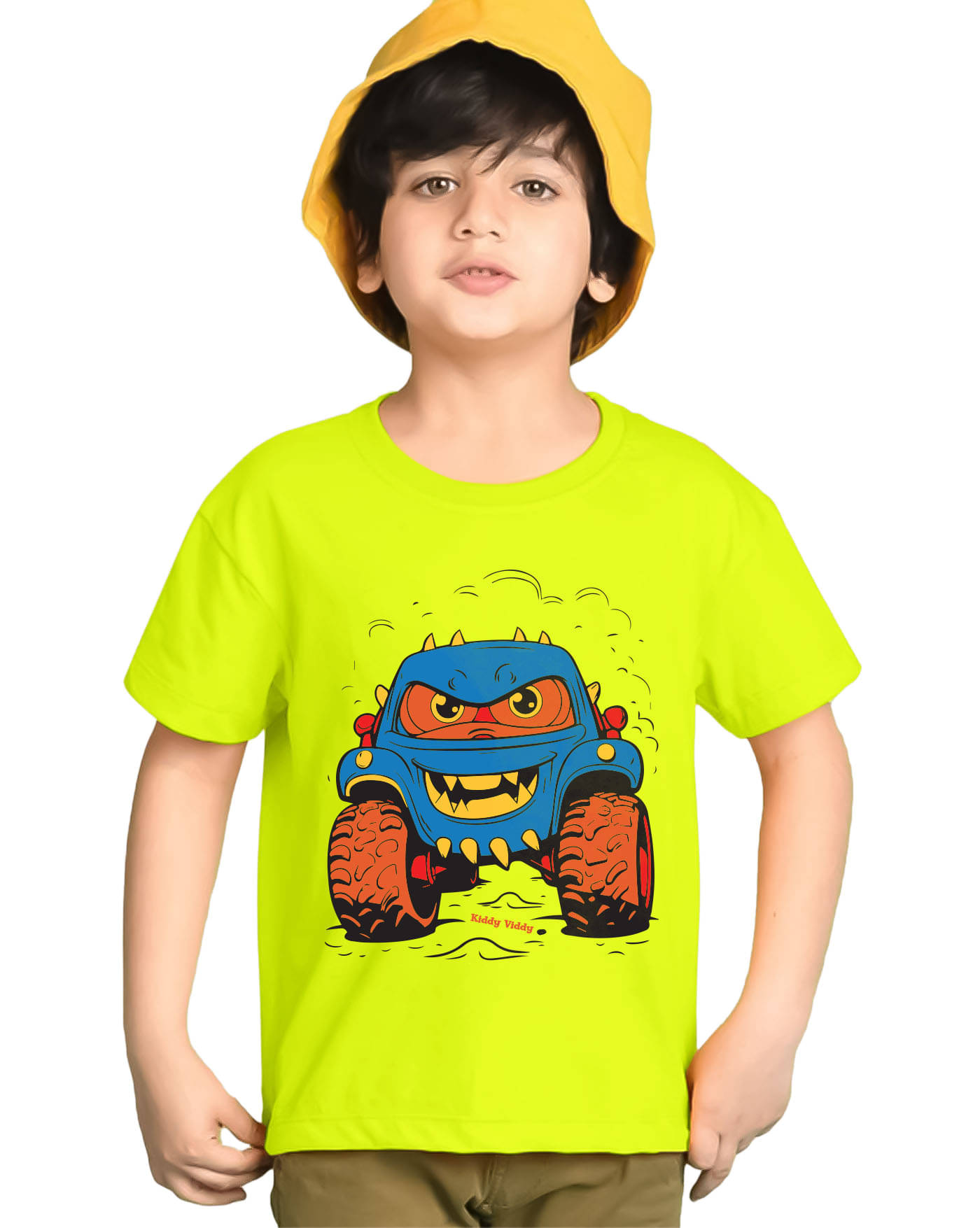     			KIDDY VIDDY Pack of 1 Boys Cotton Blend T-Shirt ( Neon Green )