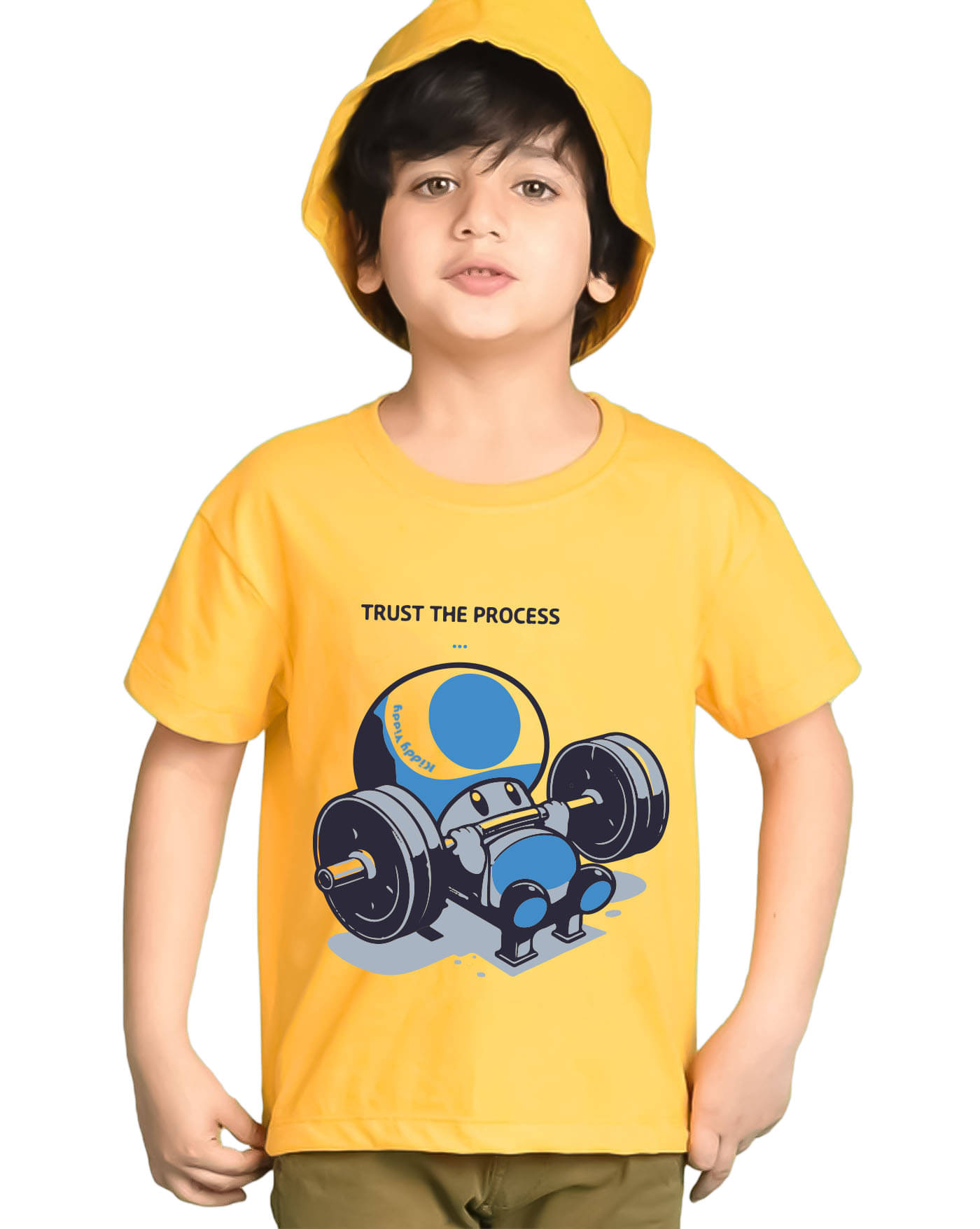     			KIDDY VIDDY Pack of 1 Boys Cotton Blend T-Shirt ( Mustard )