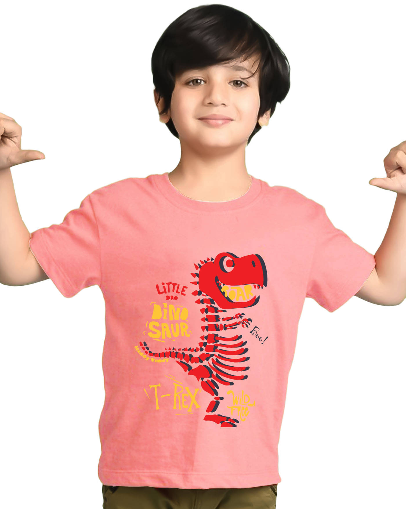     			KIDDY VIDDY Pack of 1 Boys Cotton Blend T-Shirt ( Peach )