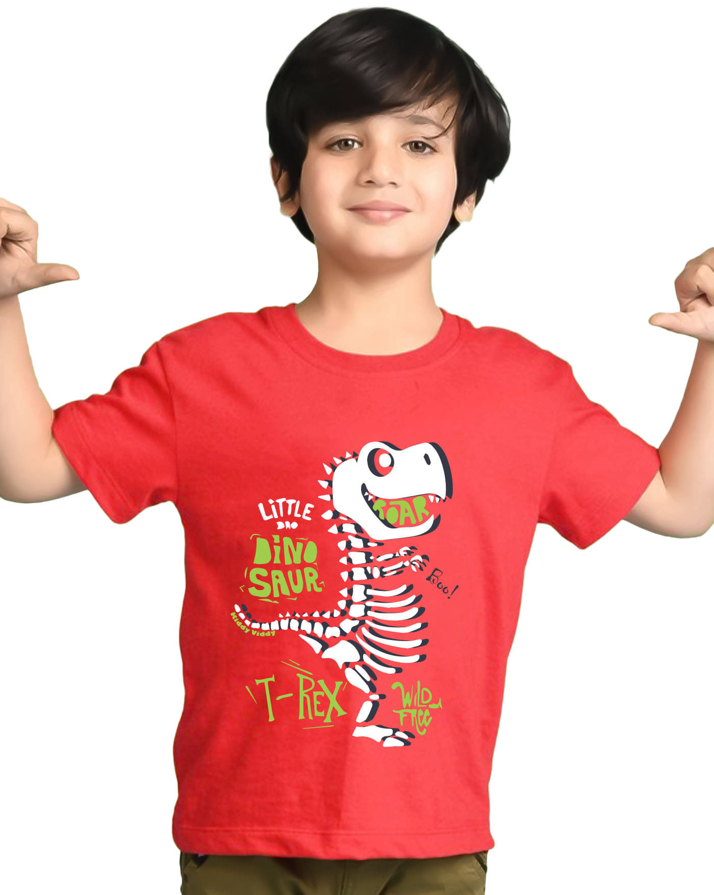     			KIDDY VIDDY Pack of 1 Boys Cotton Blend T-Shirt ( Red )
