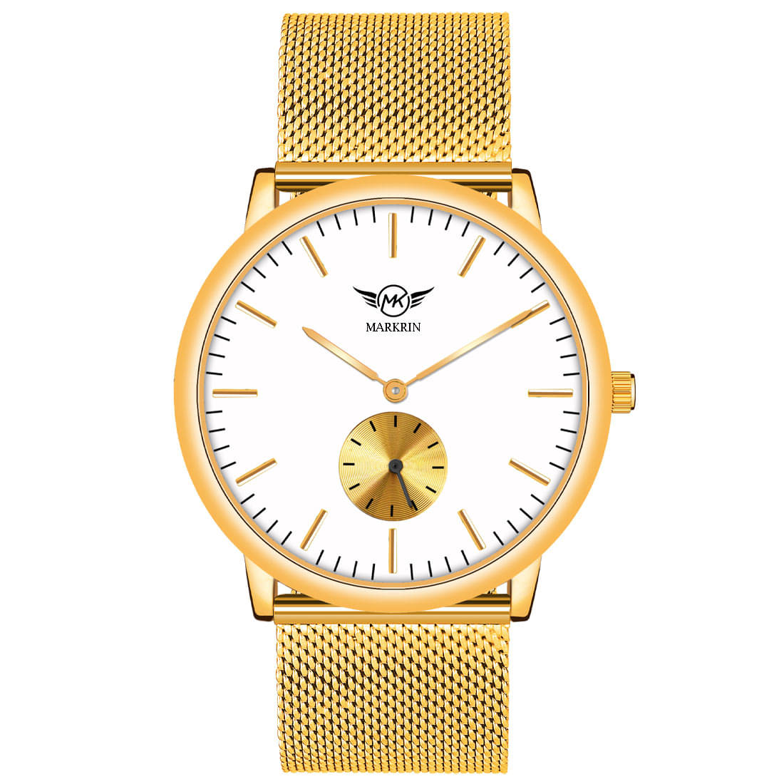     			MARKRIN Gold Brass Analog Men's Watch