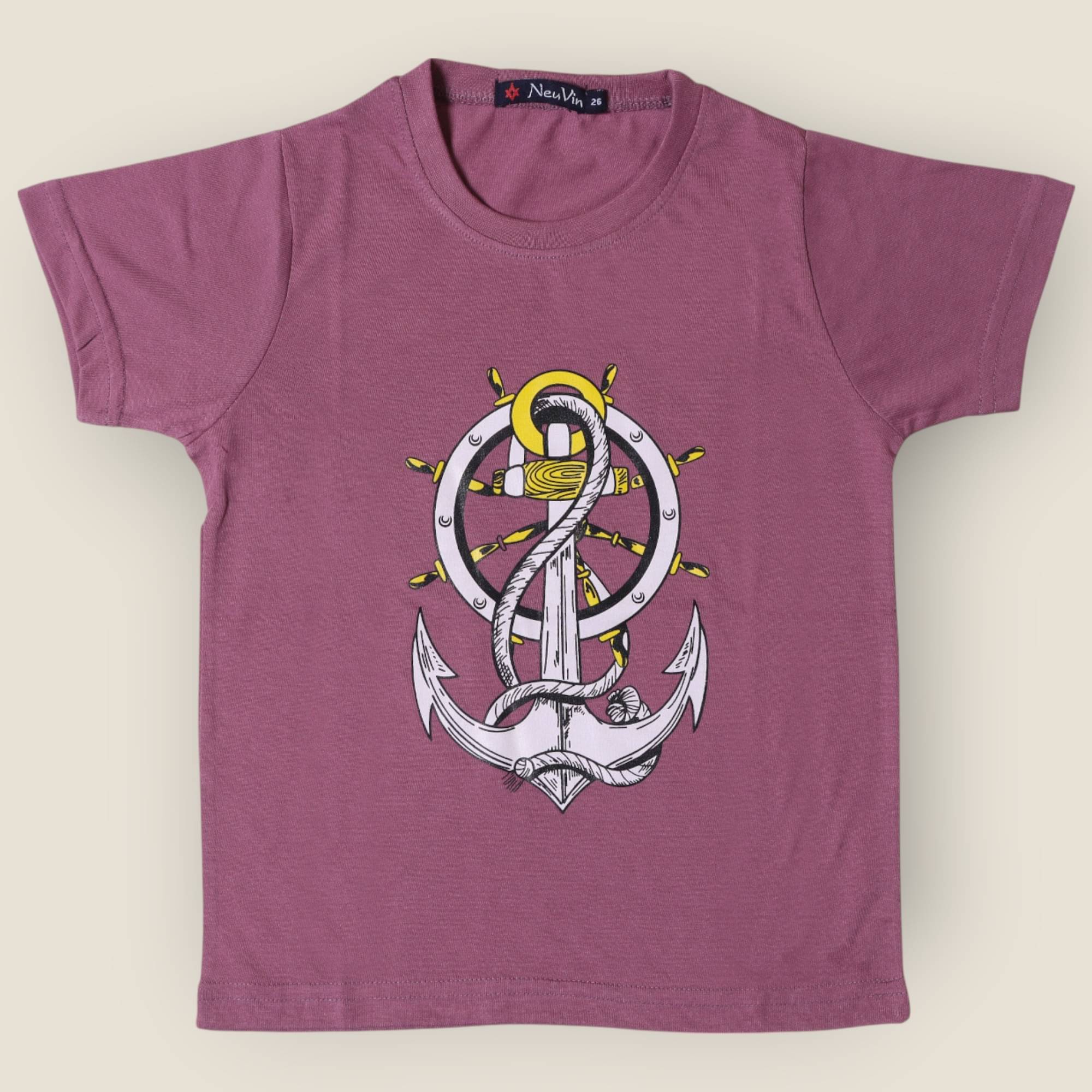     			NEUVIN Pack of 1 Baby Boys Cotton Blend T-Shirt ( Mauve )