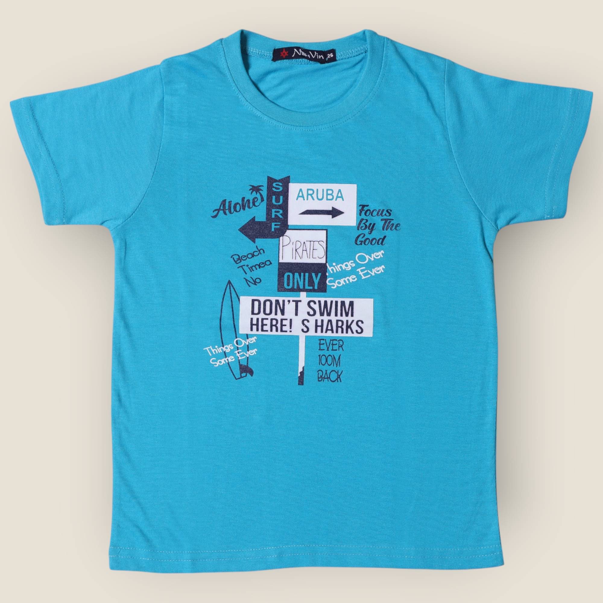     			NEUVIN Pack of 1 Boys & Girls Cotton Blend T-Shirt ( Blue )