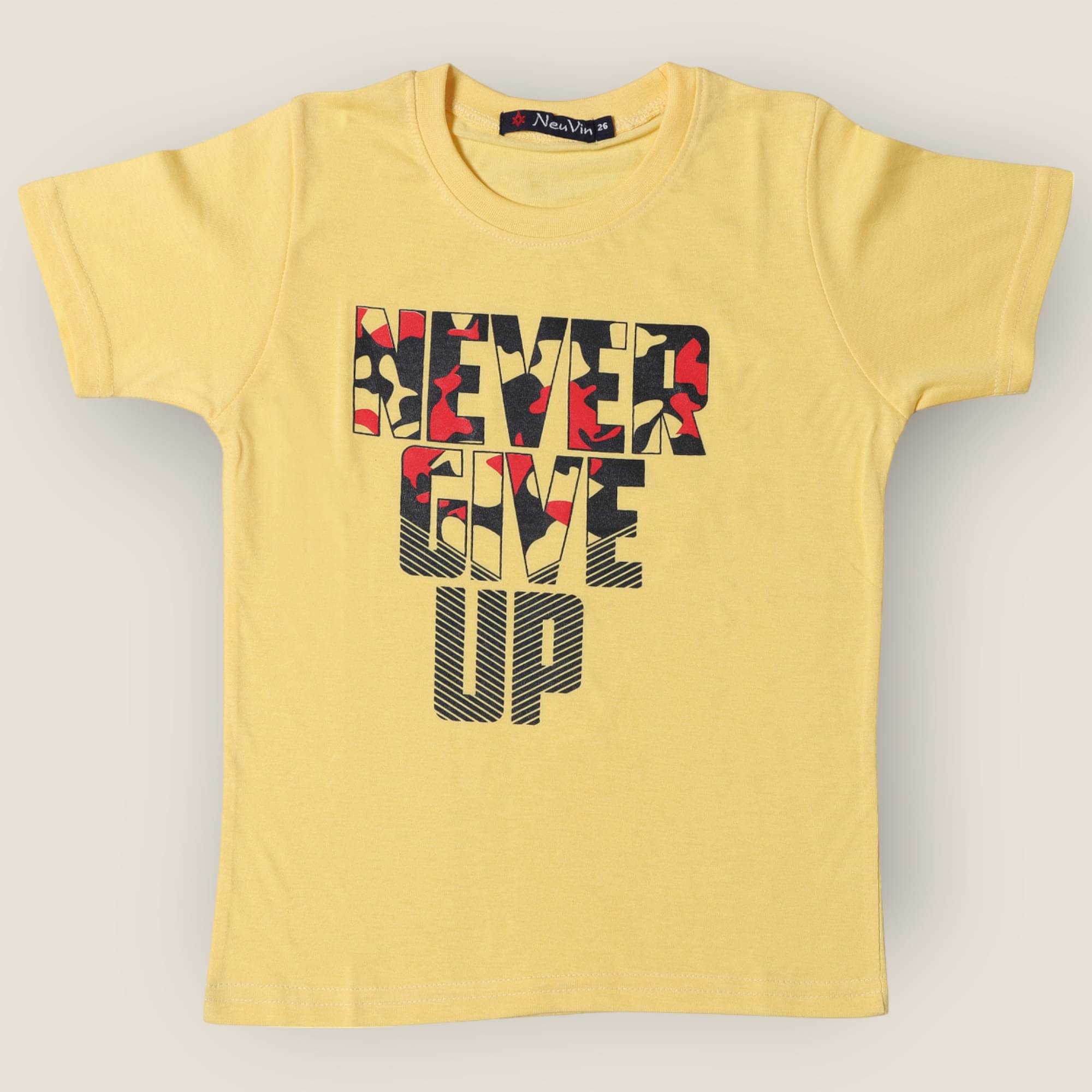     			NEUVIN Pack of 1 Boys & Girls Cotton Blend T-Shirt ( Yellow )