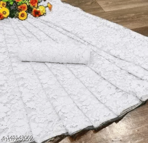 Nilkanthvarni Creation Net Self Design Saree With Unstitched Blouse Piece ( White ) Nilkanthvarni Creation Net Self Design Saree With Unstitched Blouse Piece ( White )