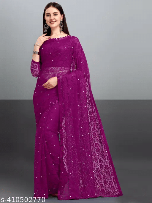 Nilkanthvarni Creation Net Self Design Saree With Unstitched Blouse Piece ( Wine ) Nilkanthvarni Creation Net Self Design Saree With Unstitched Blouse Piece ( Wine )