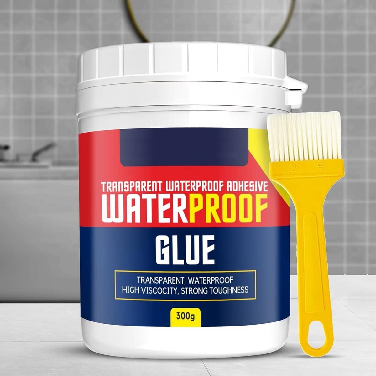 (Pack 1) Crack Seal Glue 300gm with Brush, Transparent Waterproof Glue, Leakage Glue, Crack Filler Glue, Leakage Repair Glue, Waterproof Leakage Glue, Water Leakage Glue, Roof Leakage Glue, Roof Water Leakage Glue, Waterproof Sealant Glue