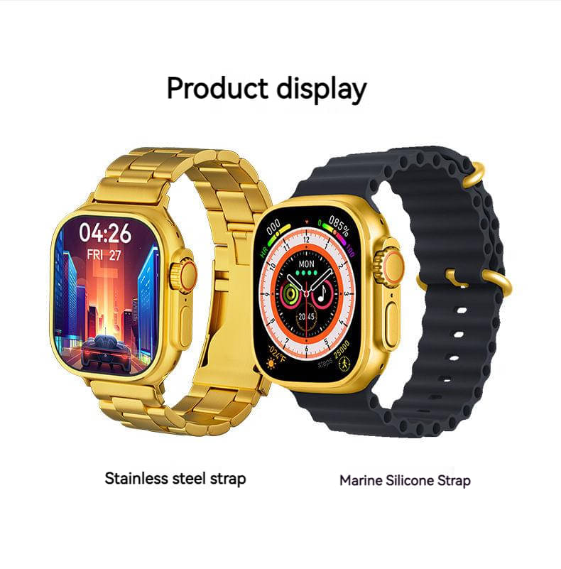 Premium Quality Gold Bluetooth Calling Touchscreen with Fitness Health Sports Music FREE XTRA BLACK STRAP Premium Quality Gold Bluetooth Calling Touchscreen with Fitness Health Sports Music FREE XTRA BLACK STRAP