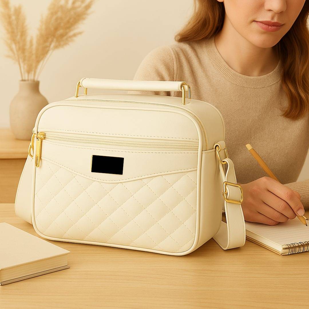     			Sageware Sling Bag Faux Leather Set of 1 ( White )