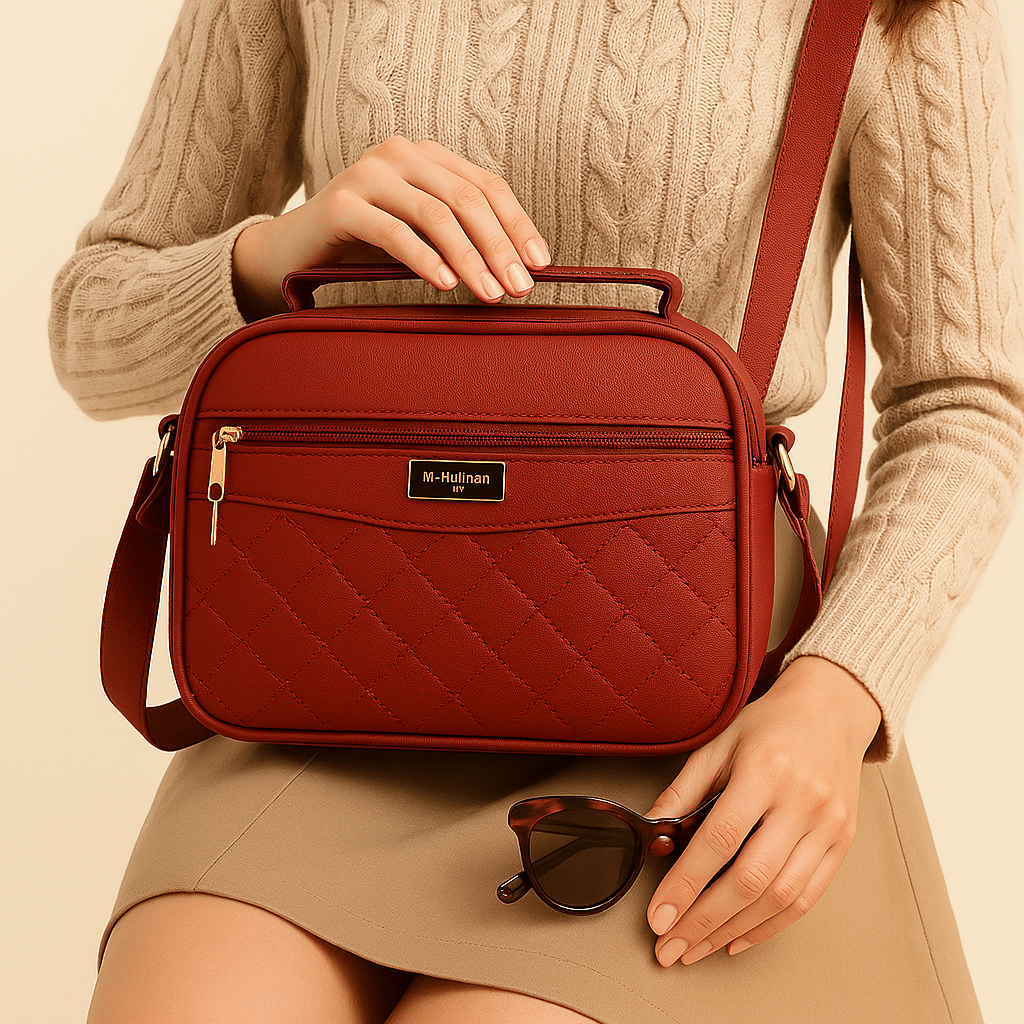     			Sageware Sling Bag Faux Leather Set of 1 ( Maroon )