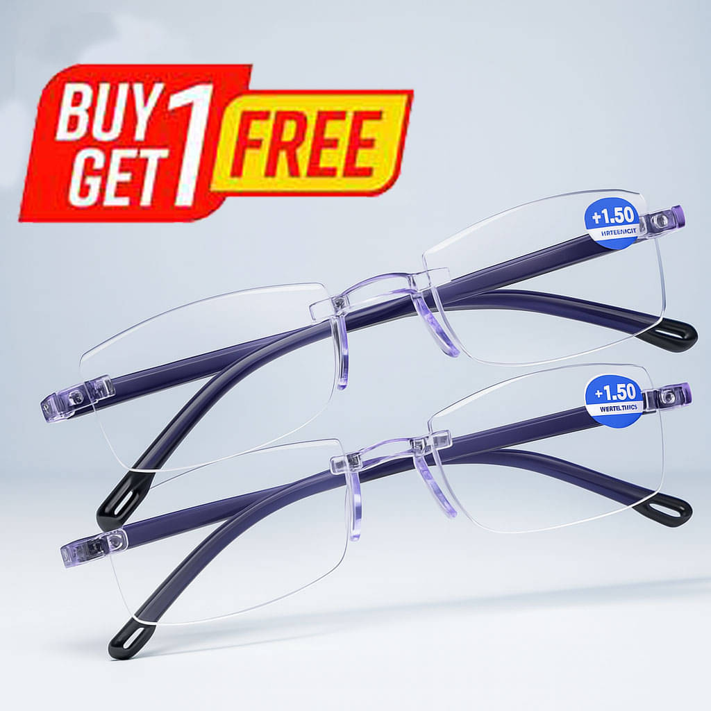     			THMT Square Rimless Reading Glasses