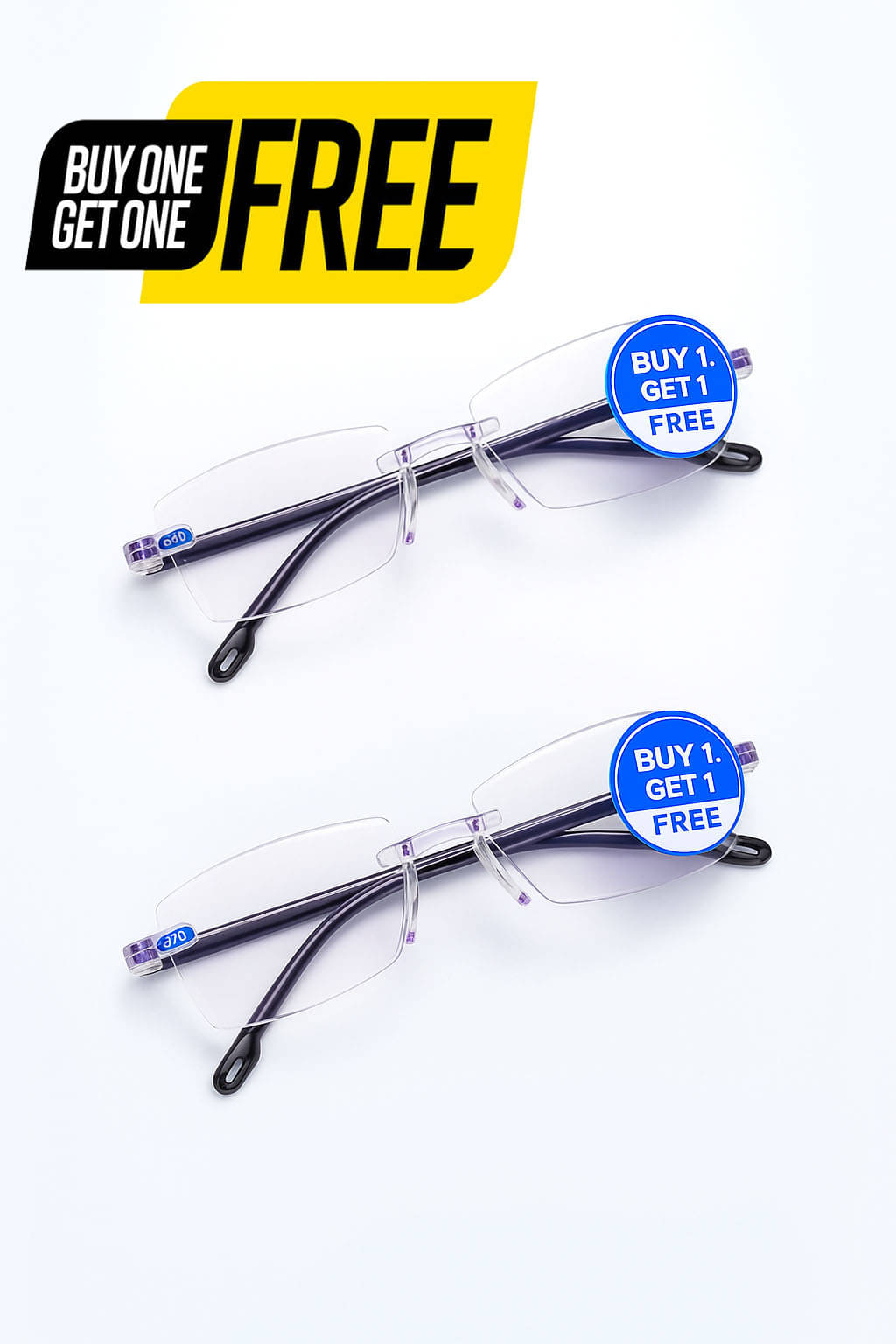     			THMT Square Rimless Reading Glasses