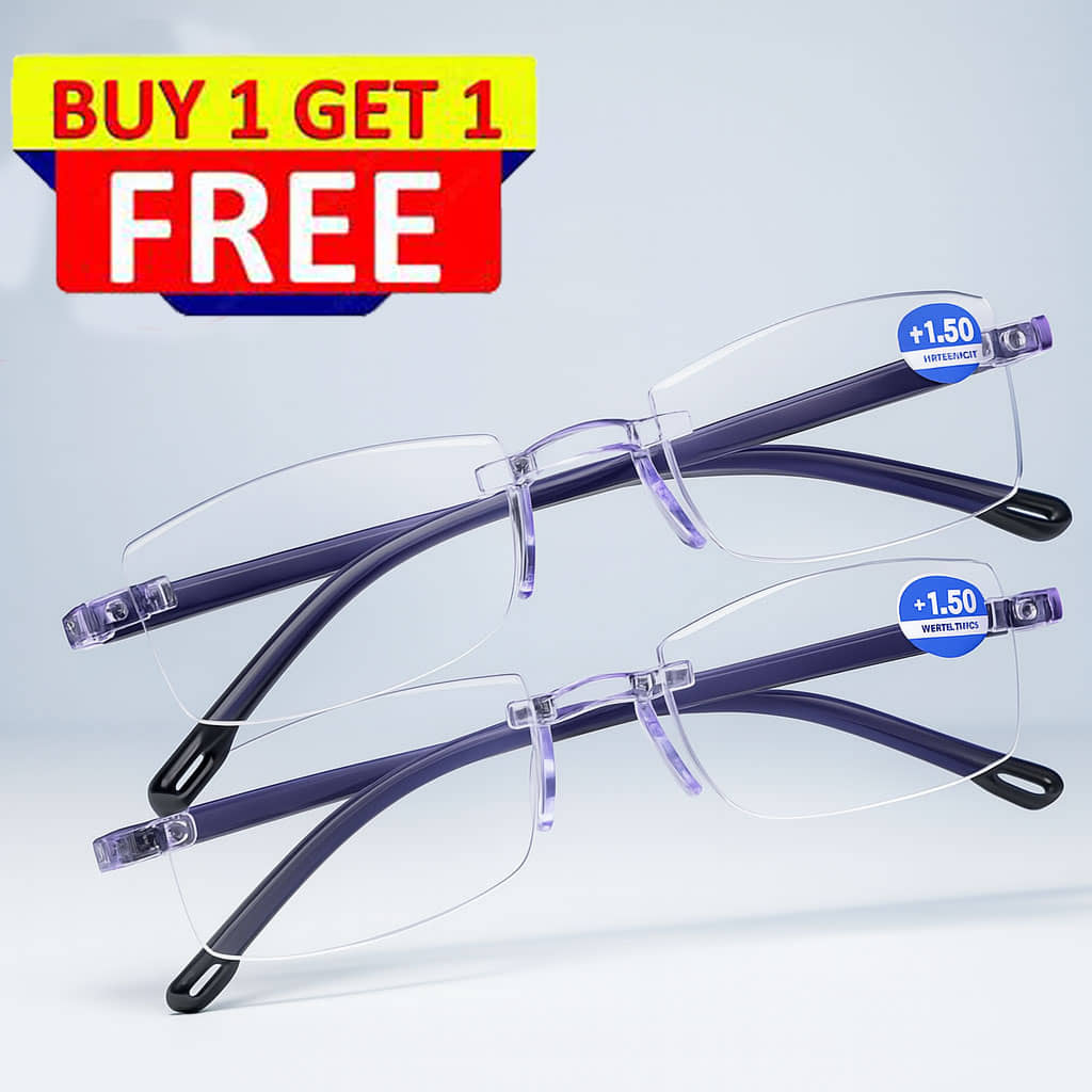 THMT Square Rimless Reading Glasses