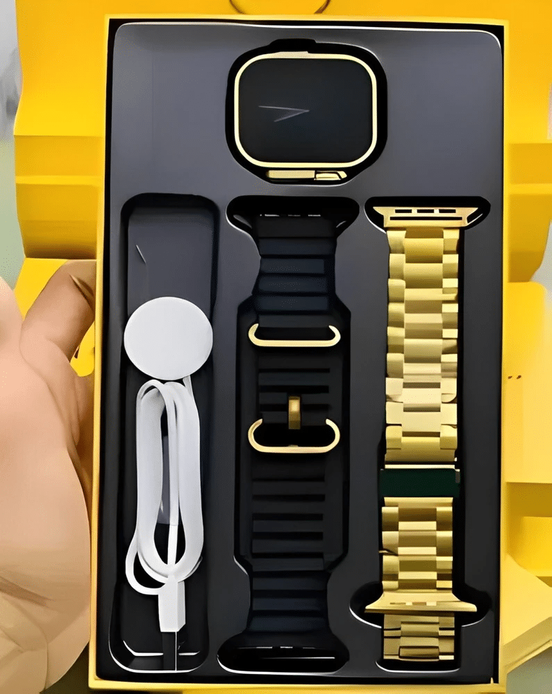 Trending Gold Bluetooth Calling Touchscreen with Fitness Health Sports Music FREE XTRA BLACK STRAP Trending Gold Bluetooth Calling Touchscreen with Fitness Health Sports Music FREE XTRA BLACK STRAP
