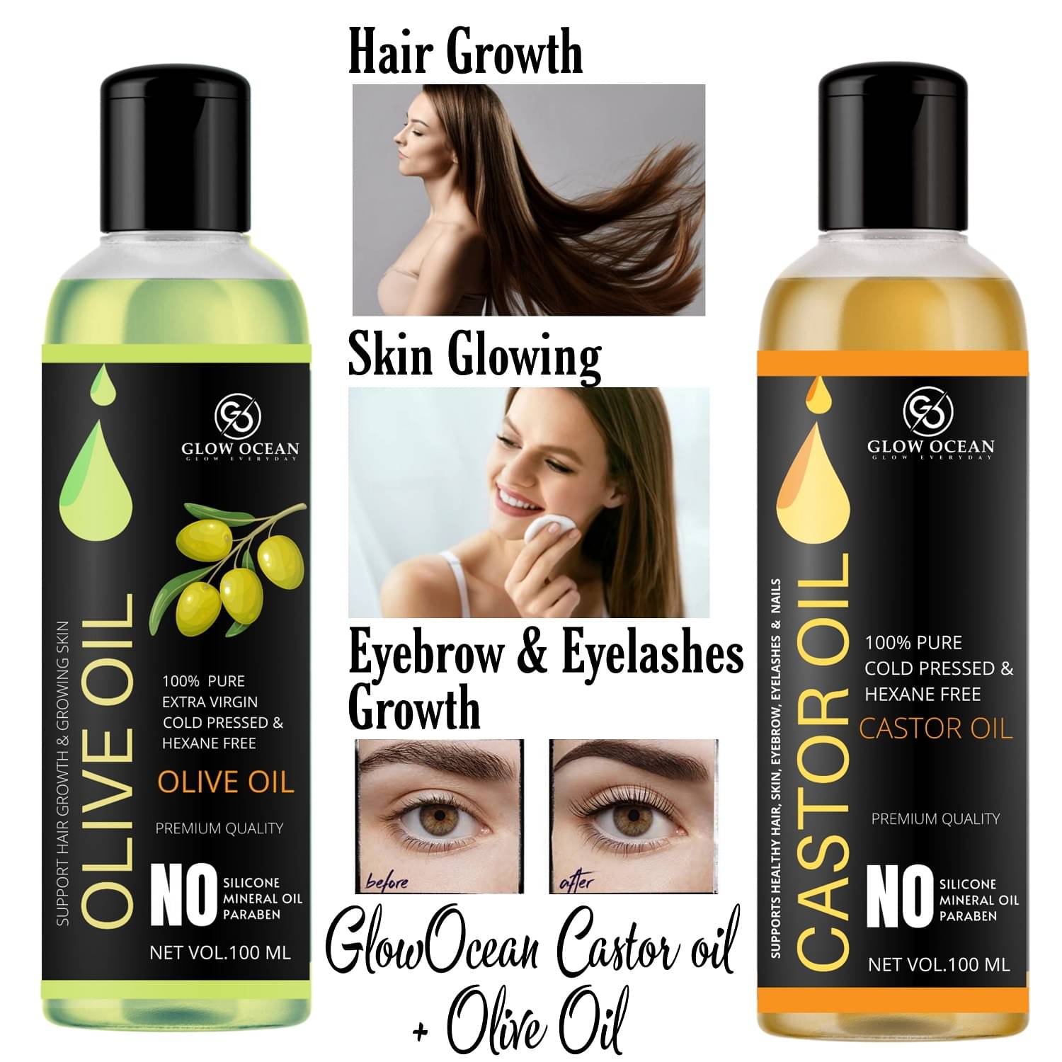 glow ocean Damage & Repair Castor Oil 200 ml ( Pack of 2 ) glow ocean Damage & Repair Castor Oil 200 ml ( Pack of 2 )