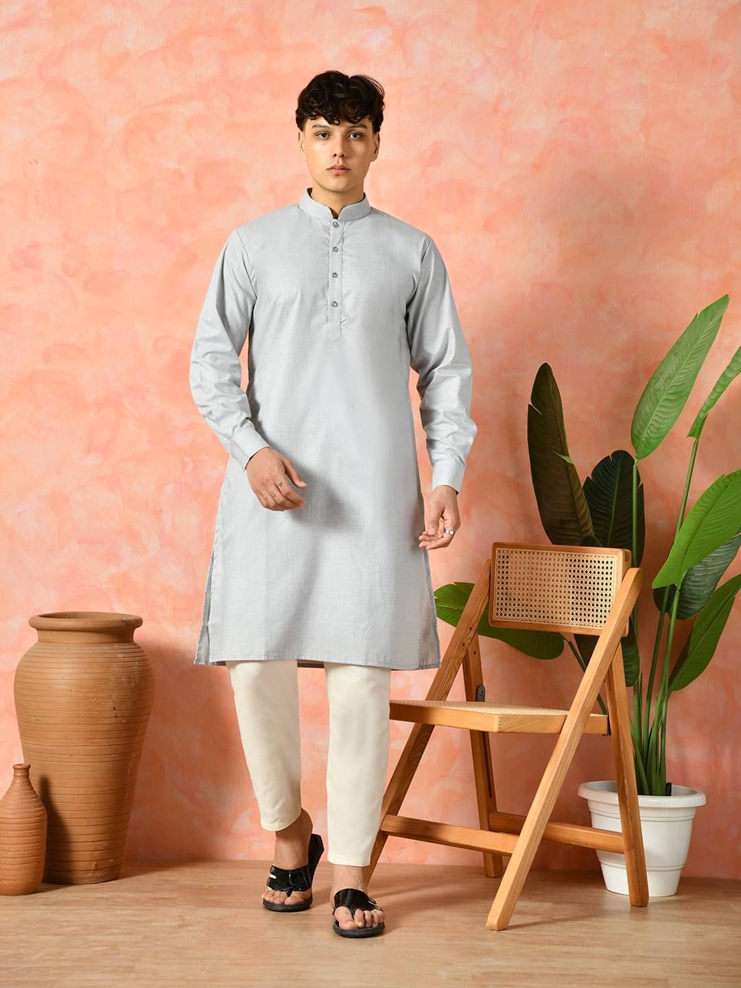     			7 GEN Red Cotton Regular Fit Men's Kurta Pyjama Set ( Pack of 1 )